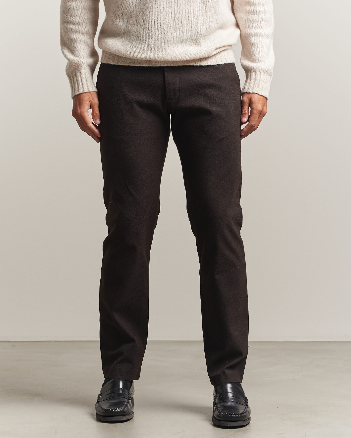 Heren | Broeken | NN07 | Theo Brushed Cotton Trousers Deep Truffle