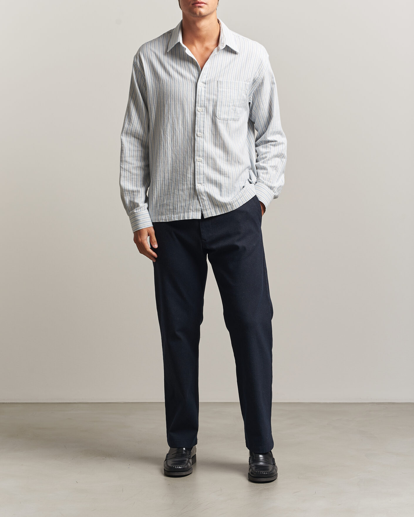 Heren | Broeken | NN07 | Aden Brushed Cotton Trousers Deep Navy