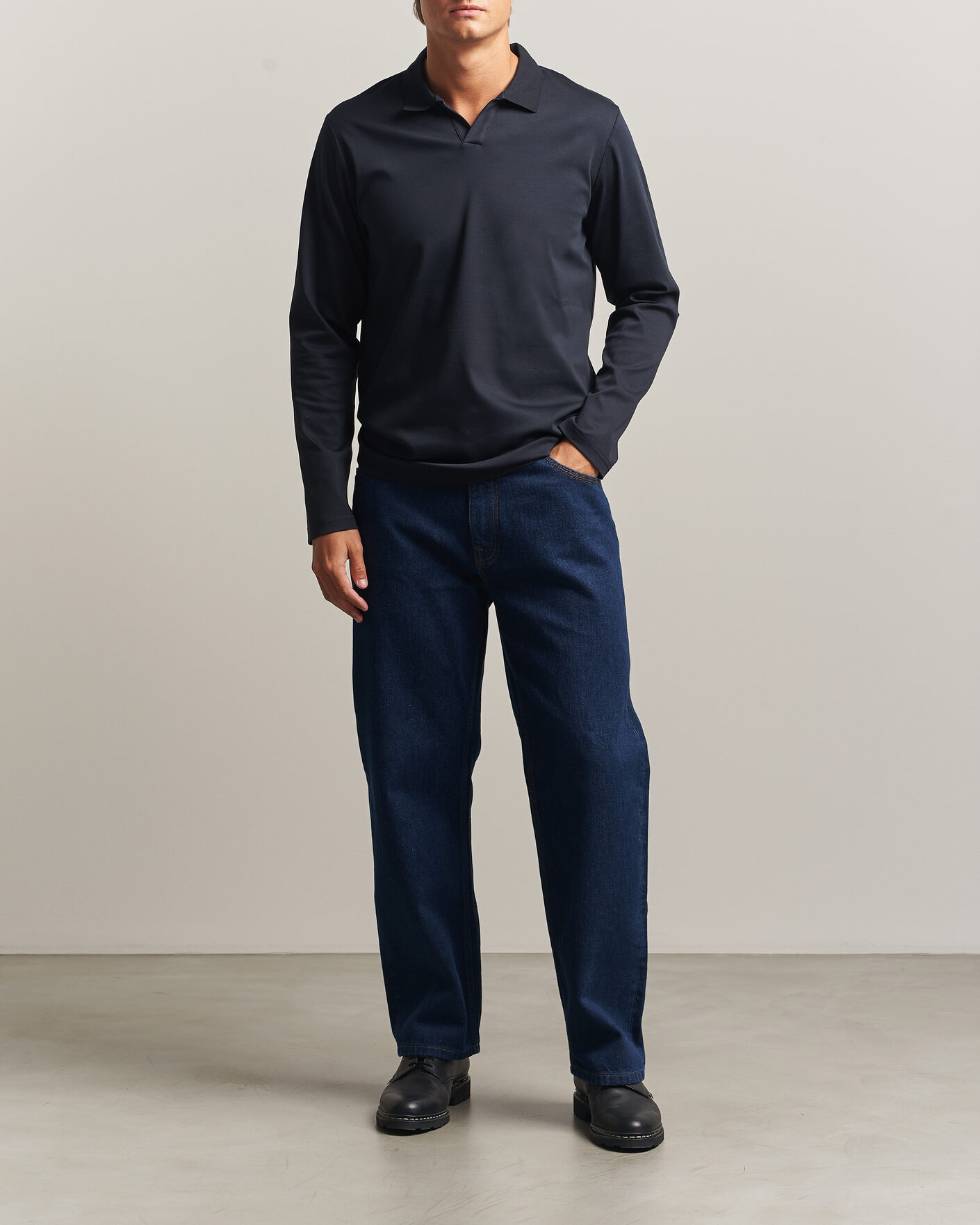 Heren | Polo's | NN07 | Paul Long Sleeve Polo Deep Navy