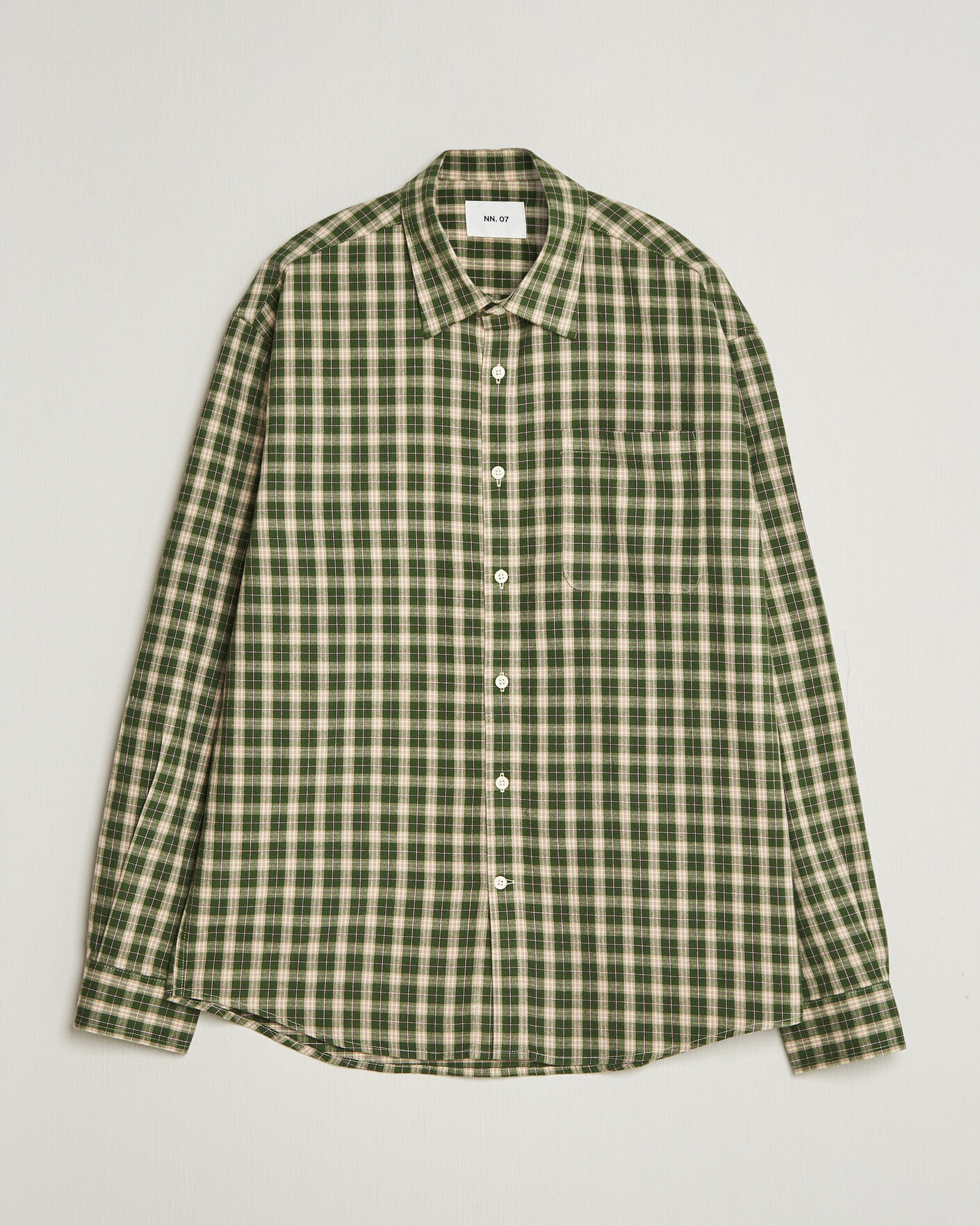 Heren | Overhemden | NN07 | Deon Flannel Shirt Eden Green Check