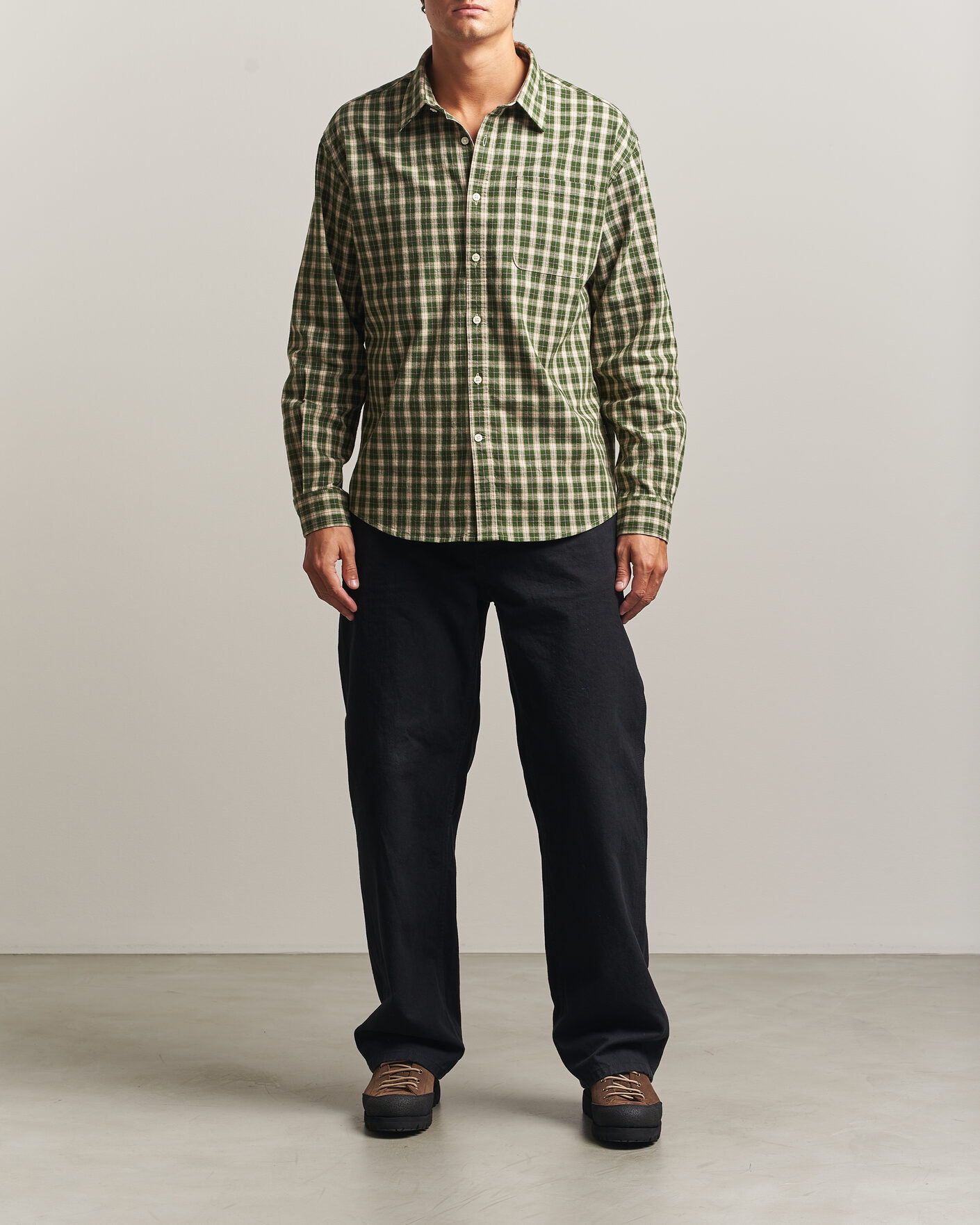 Heren | Overhemden | NN07 | Deon Flannel Shirt Eden Green Check