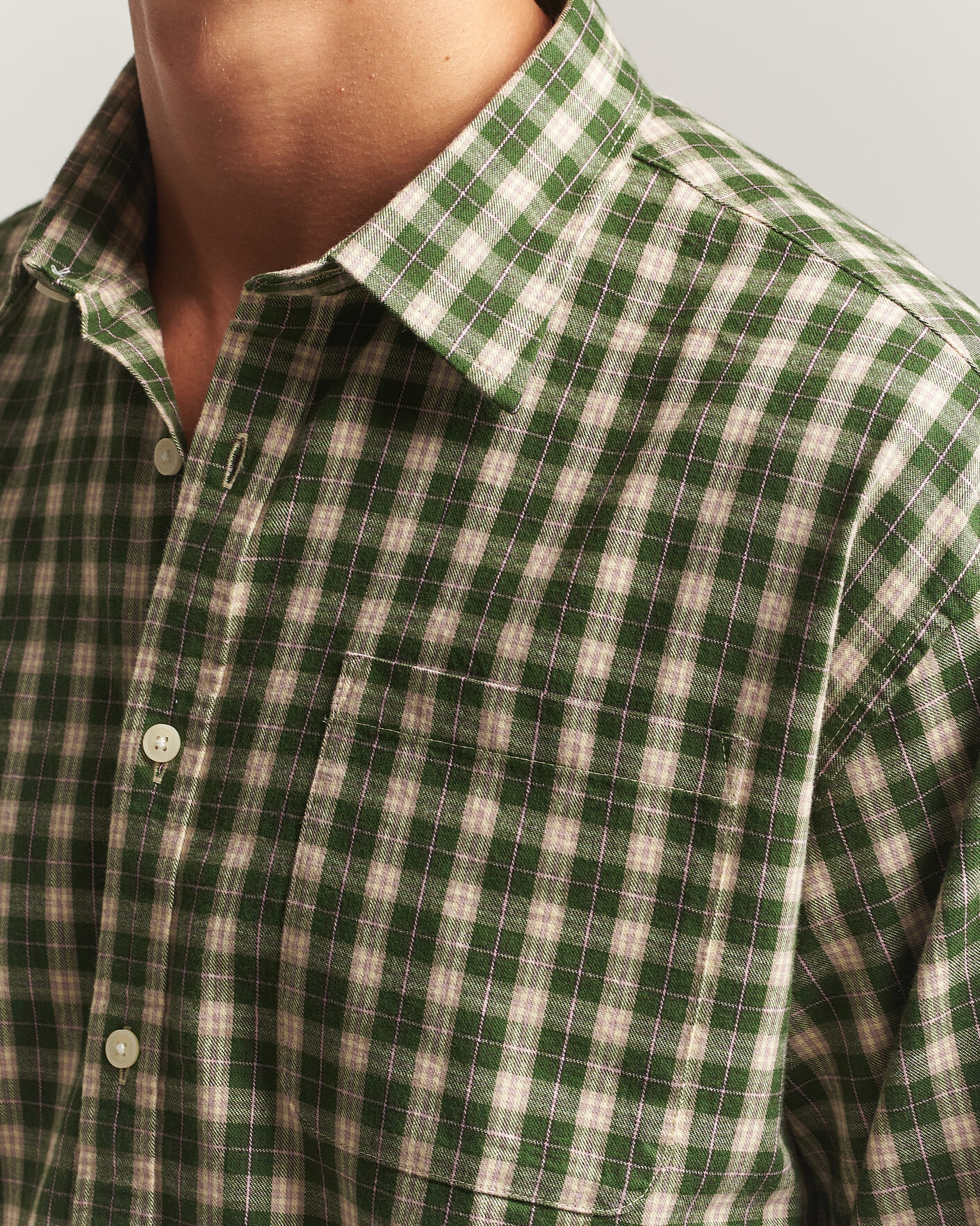 Heren | Overhemden | NN07 | Deon Flannel Shirt Eden Green Check