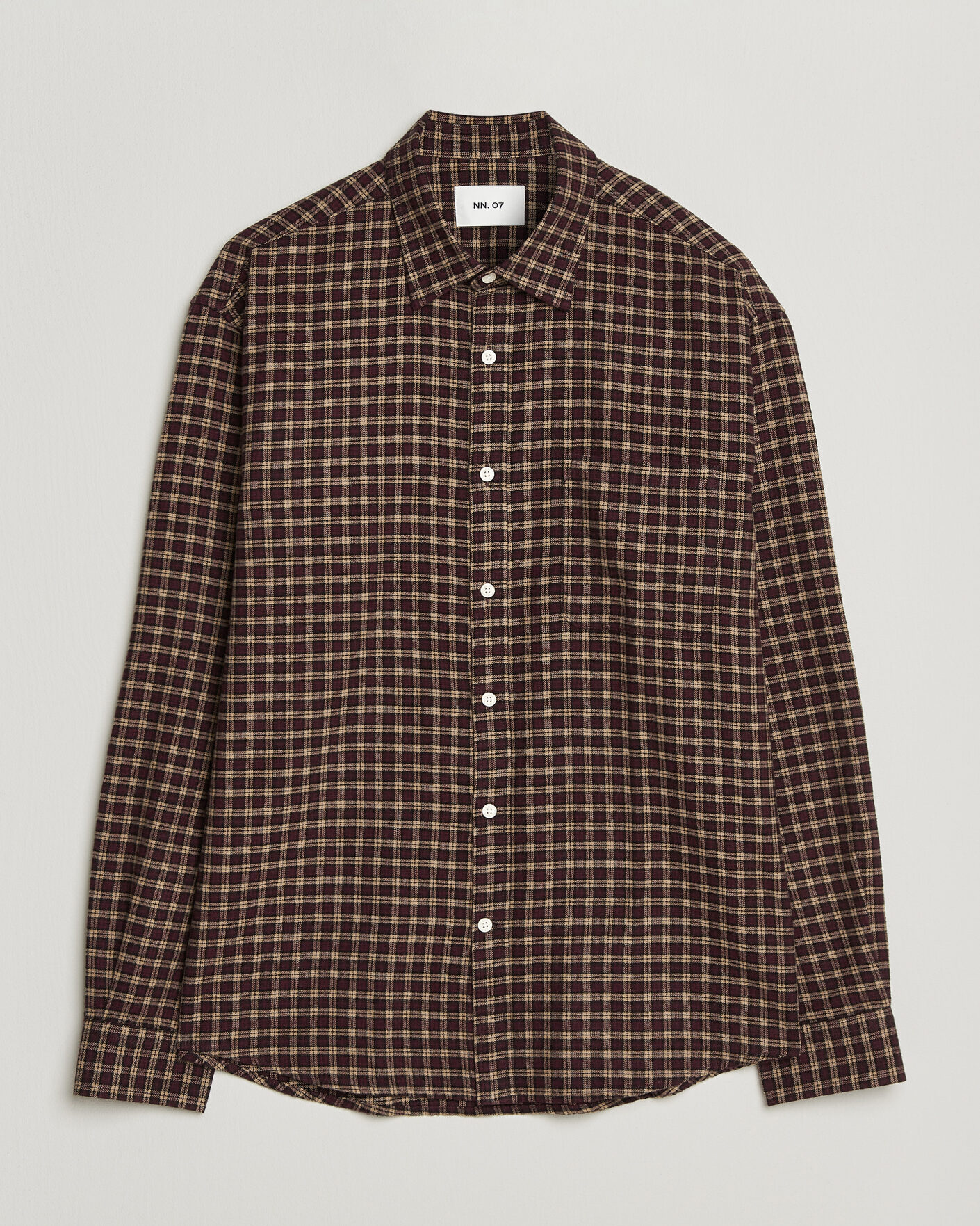 Heren | Overhemden | NN07 | Deon Flannel Shirt Bordeaux Check
