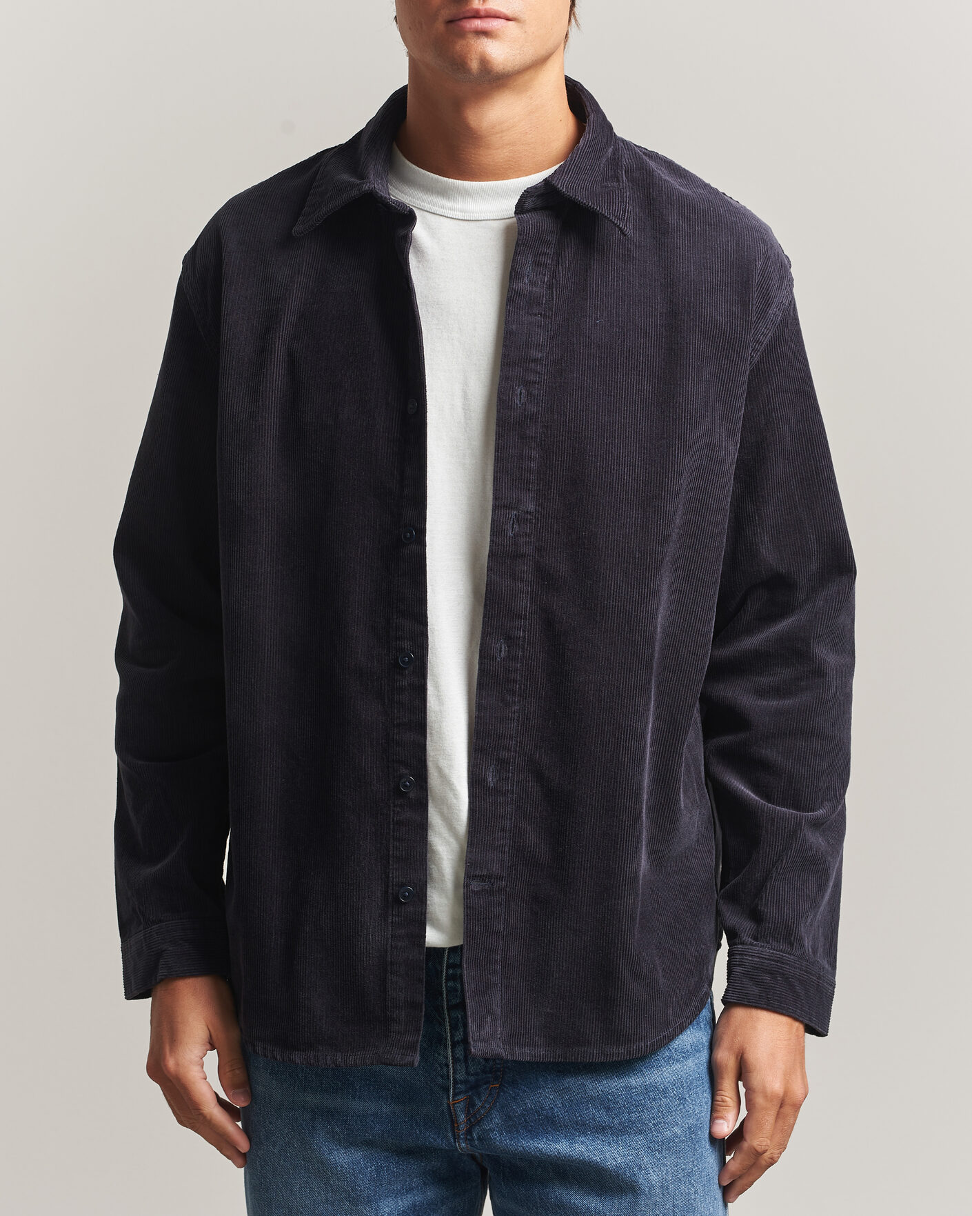 Heren | Overhemden | NN07 | Casper Corduroy Overshirt Deep Navy