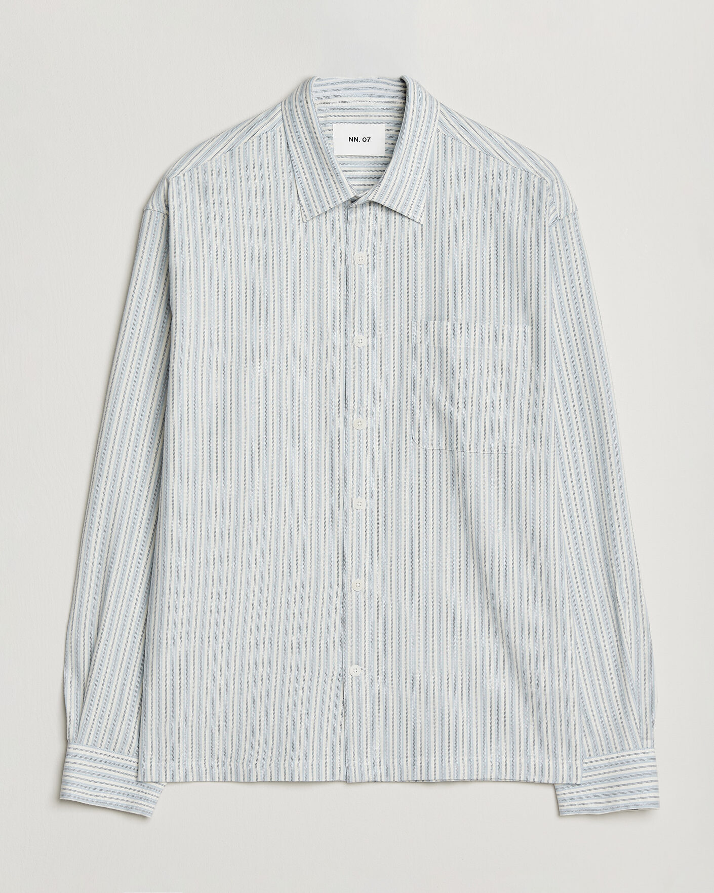 Heren | Overhemden | NN07 | Deon Brushed Cotton Striped Shirt Blue