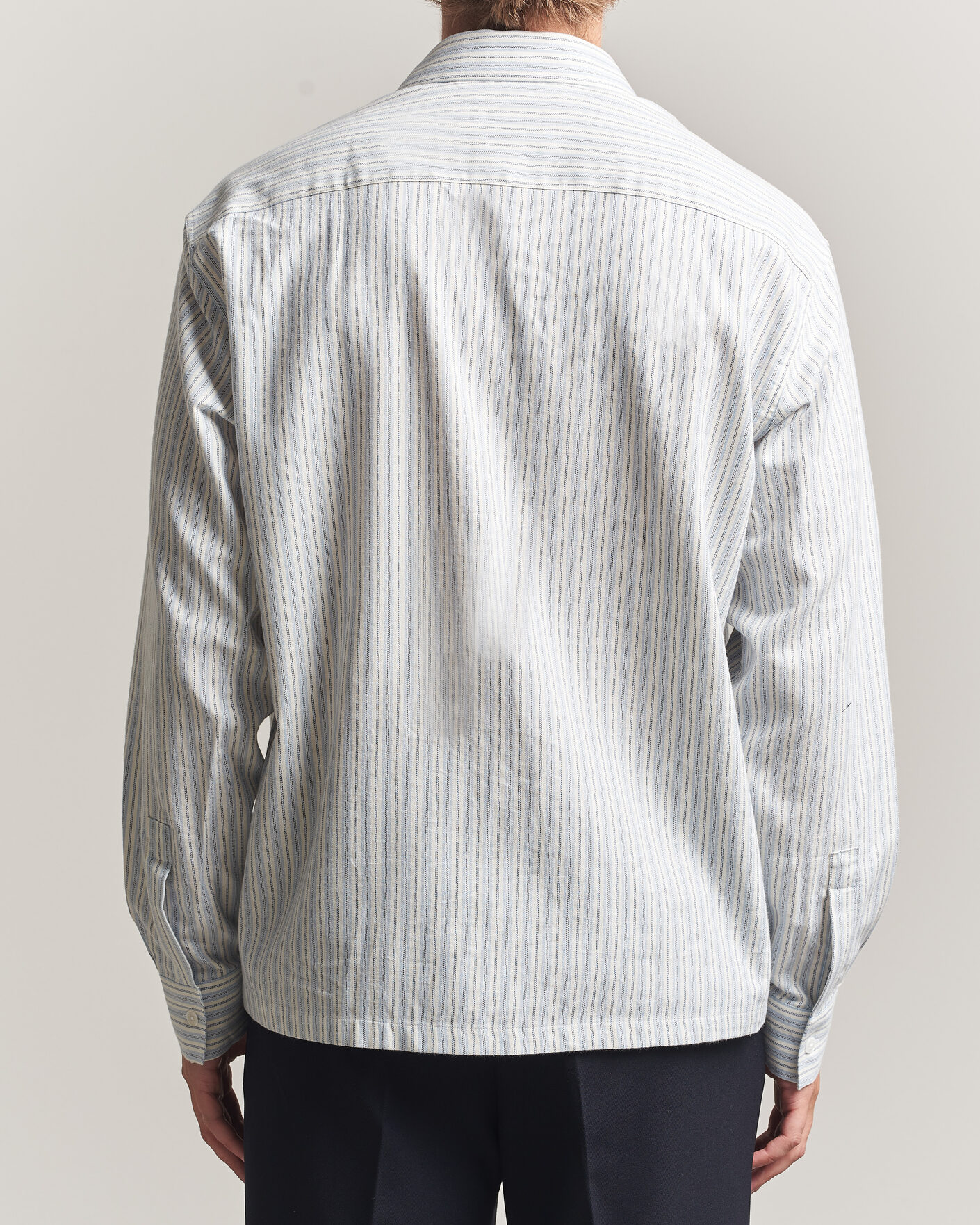 Heren | Overhemden | NN07 | Deon Brushed Cotton Striped Shirt Blue