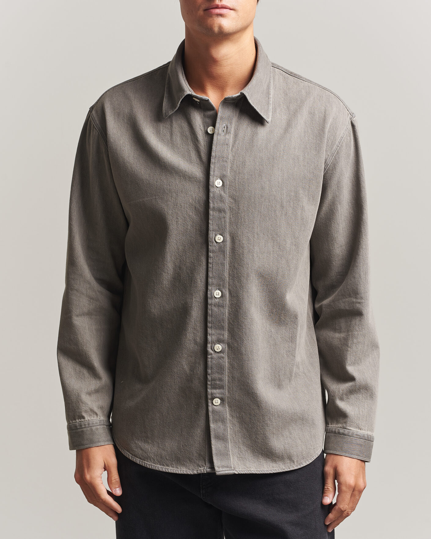 Heren | Overhemden | NN07 | Casper Denim Overshirt Grey