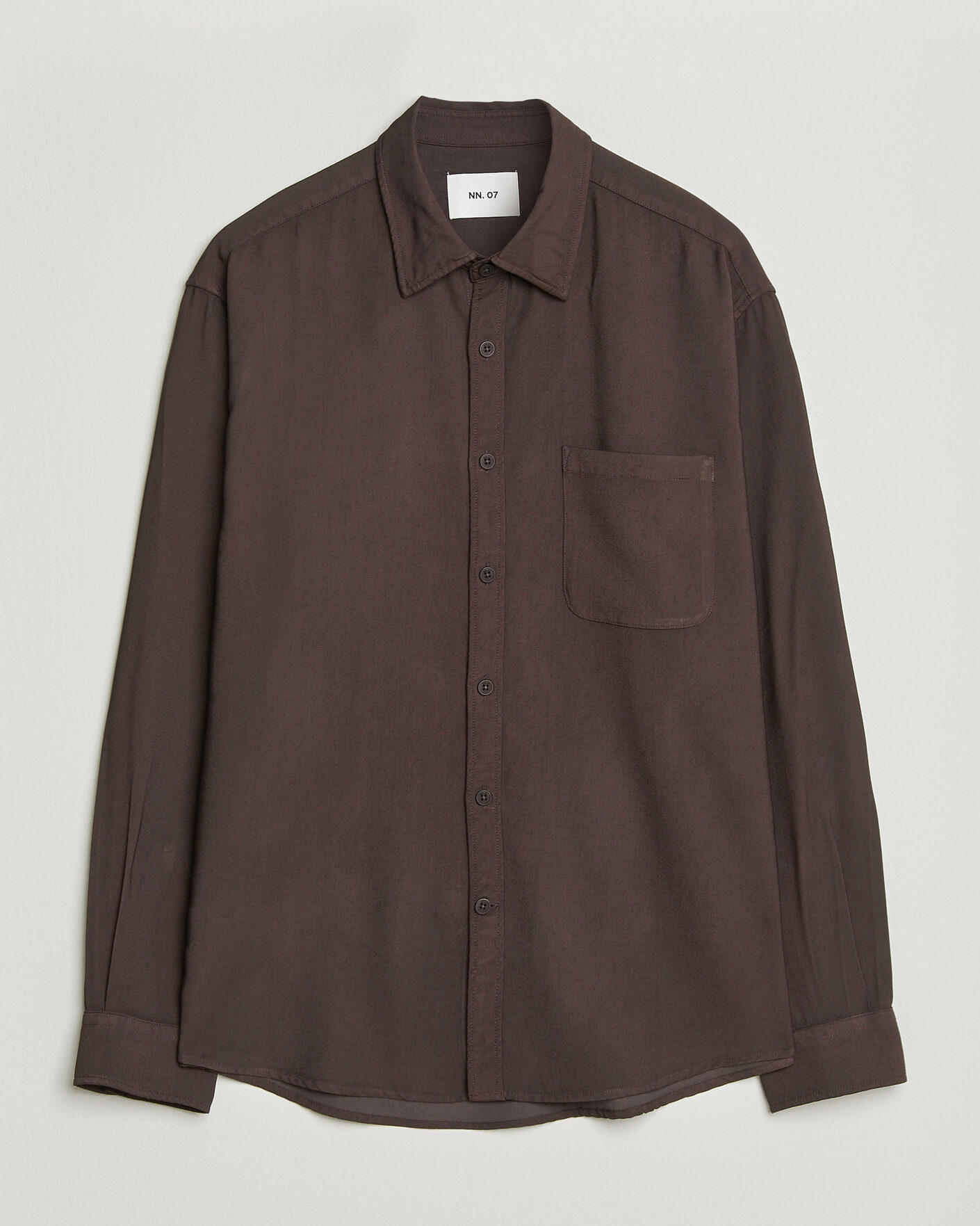 Heren | Overhemden | NN07 | Deon Viscose Shirt Deep Truffle