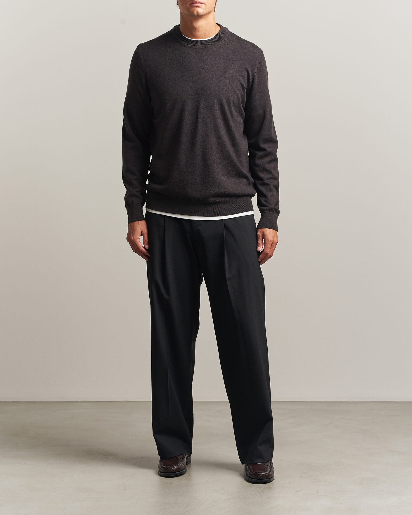 Heren | Truien | NN07 | Ted Merino Crew Neck Pullover Deep Truffle