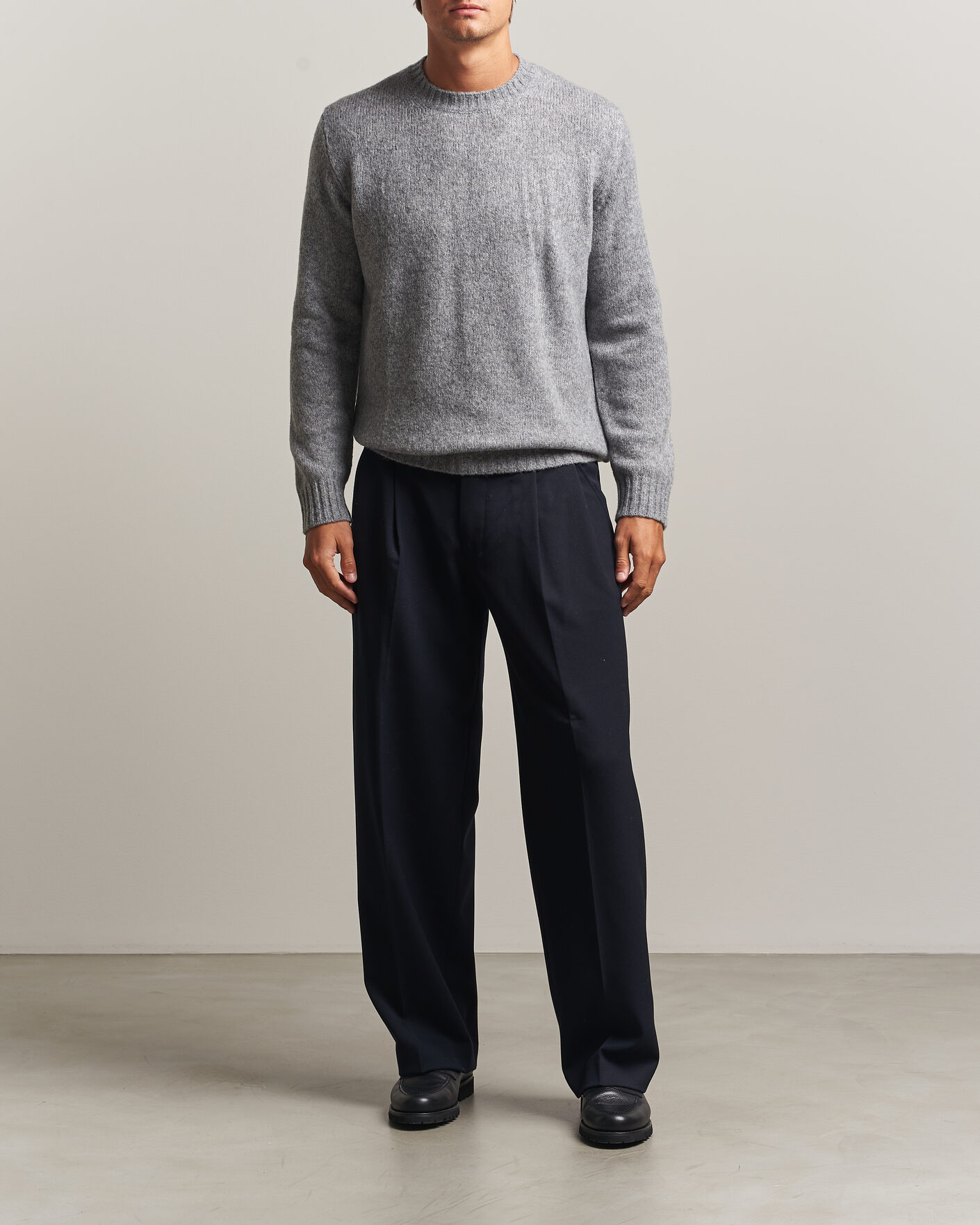 Heren | Truien | NN07 | Lee Wool Knitted Sweater Grey Melange