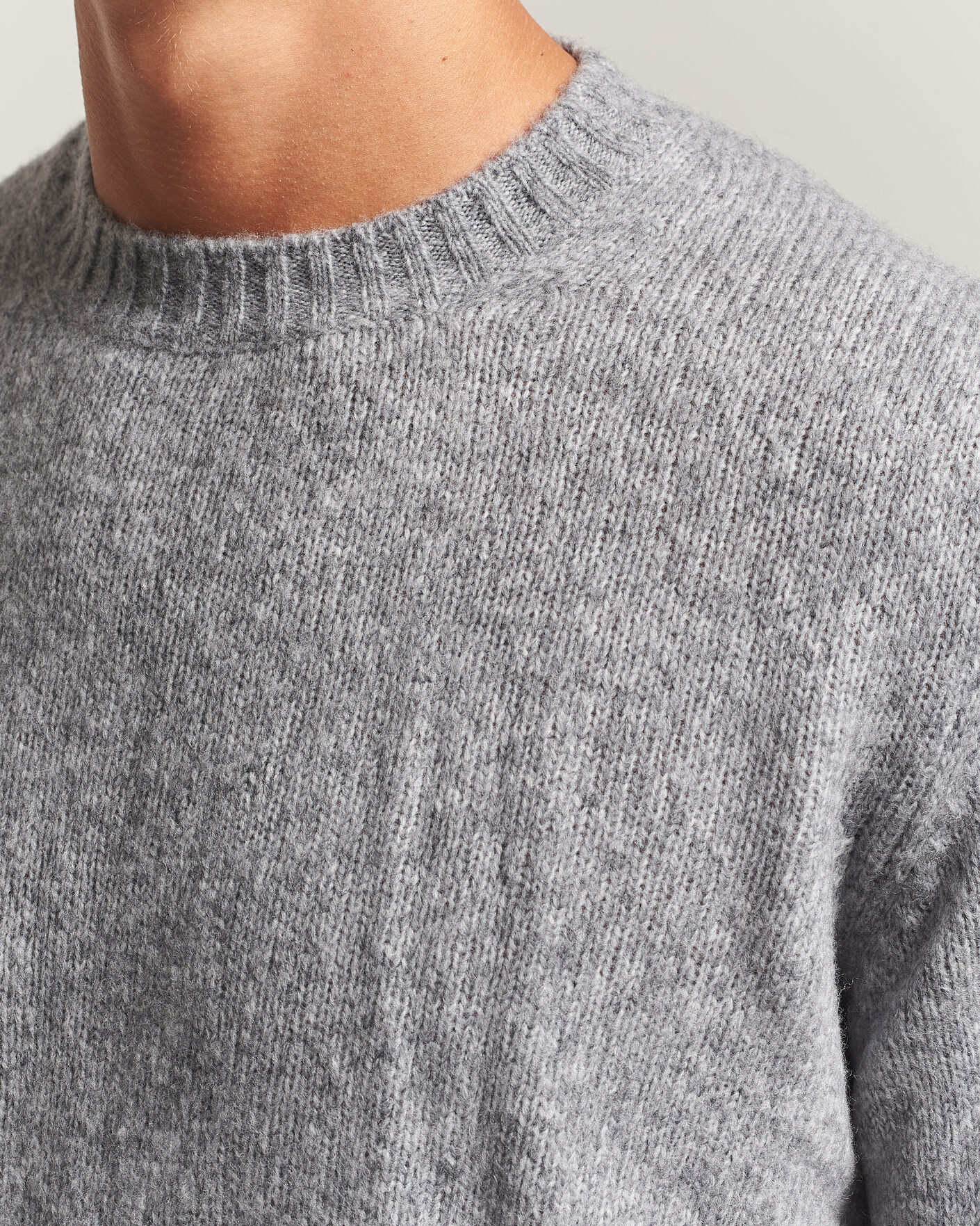 Heren | Truien | NN07 | Lee Wool Knitted Sweater Grey Melange