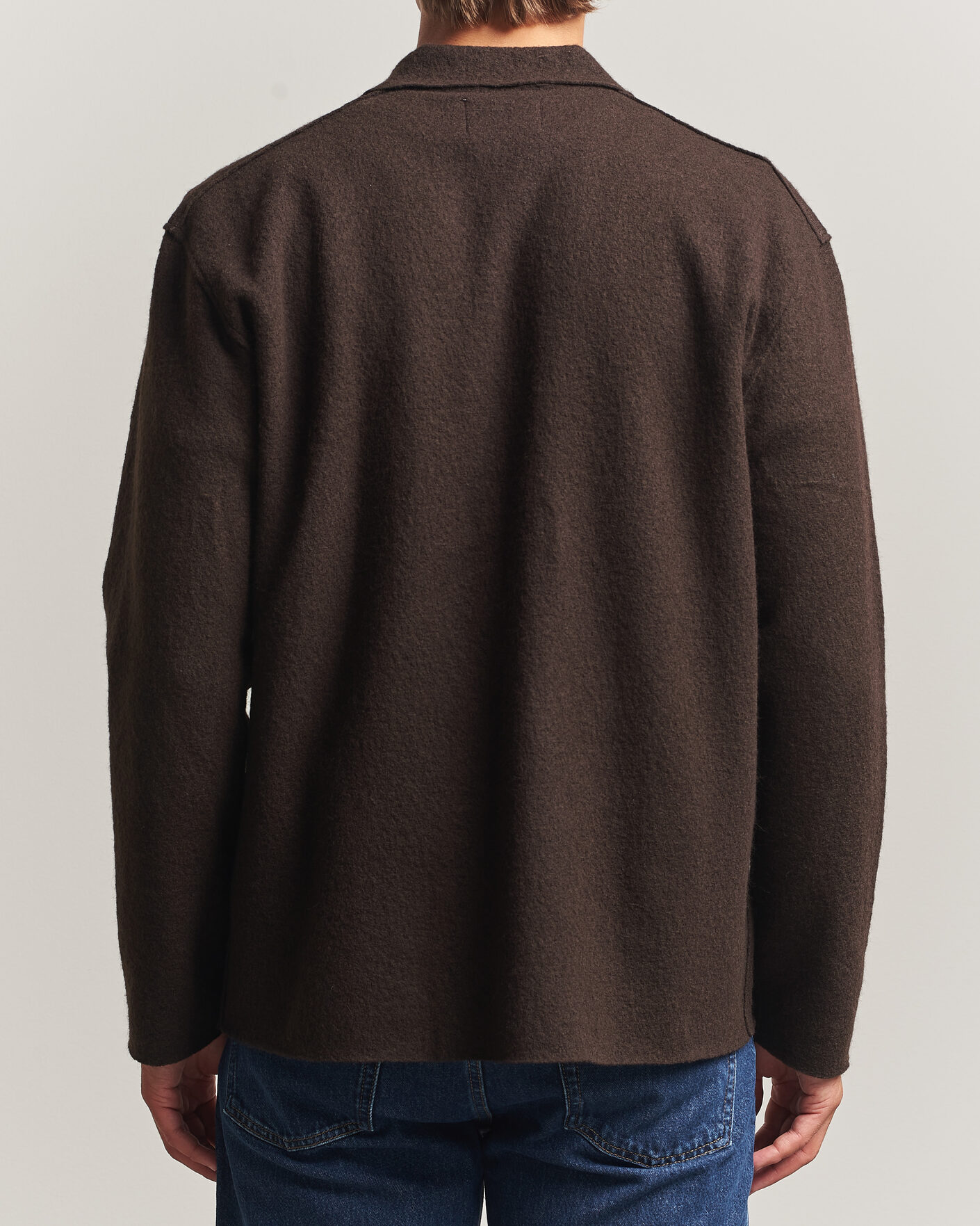 Heren | Truien | NN07 | Jonas Boiled Wool Cardigan Deep Truffle