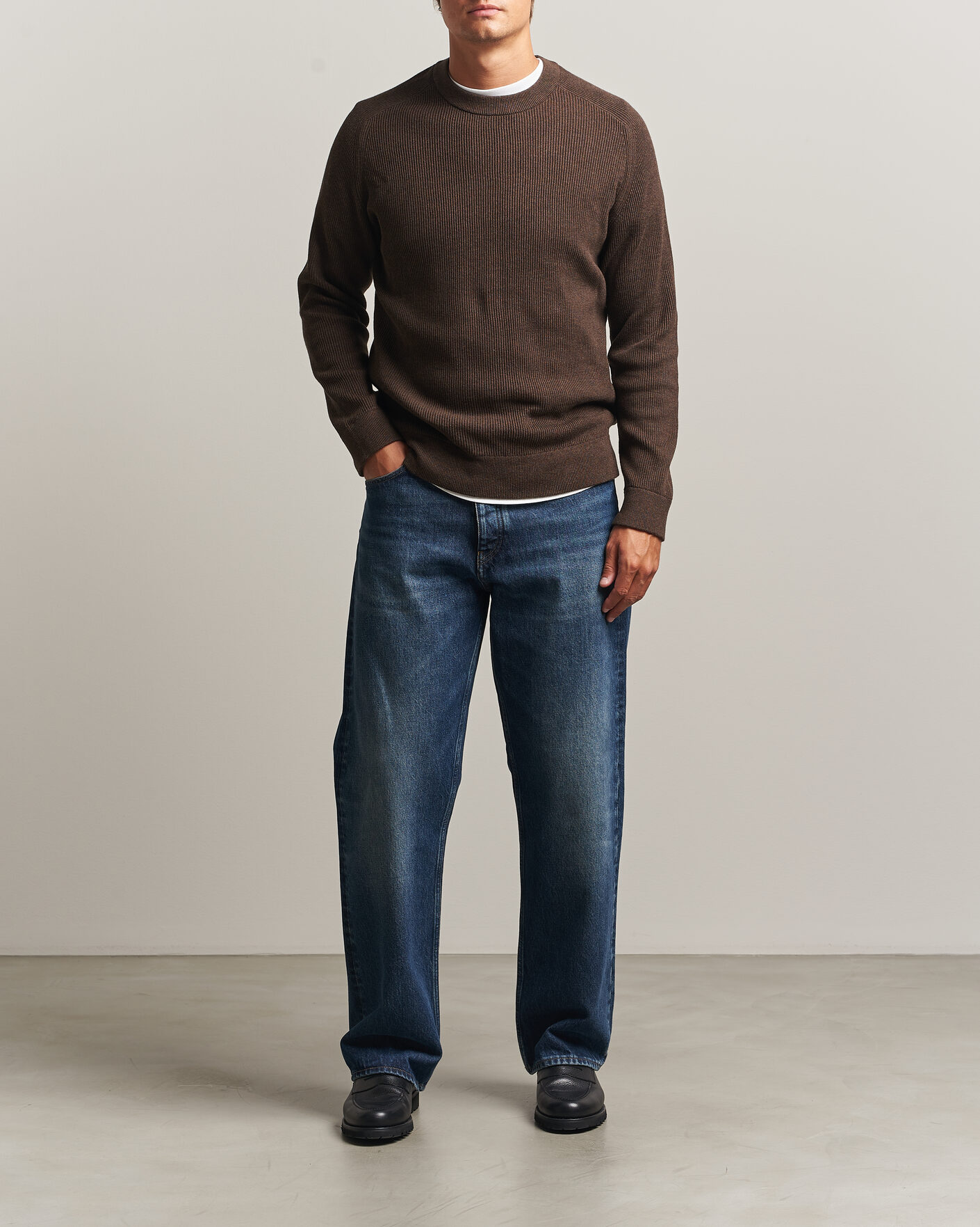 Heren | Truien | NN07 | Kevin Cotton Knitted Sweater Deep Truffle