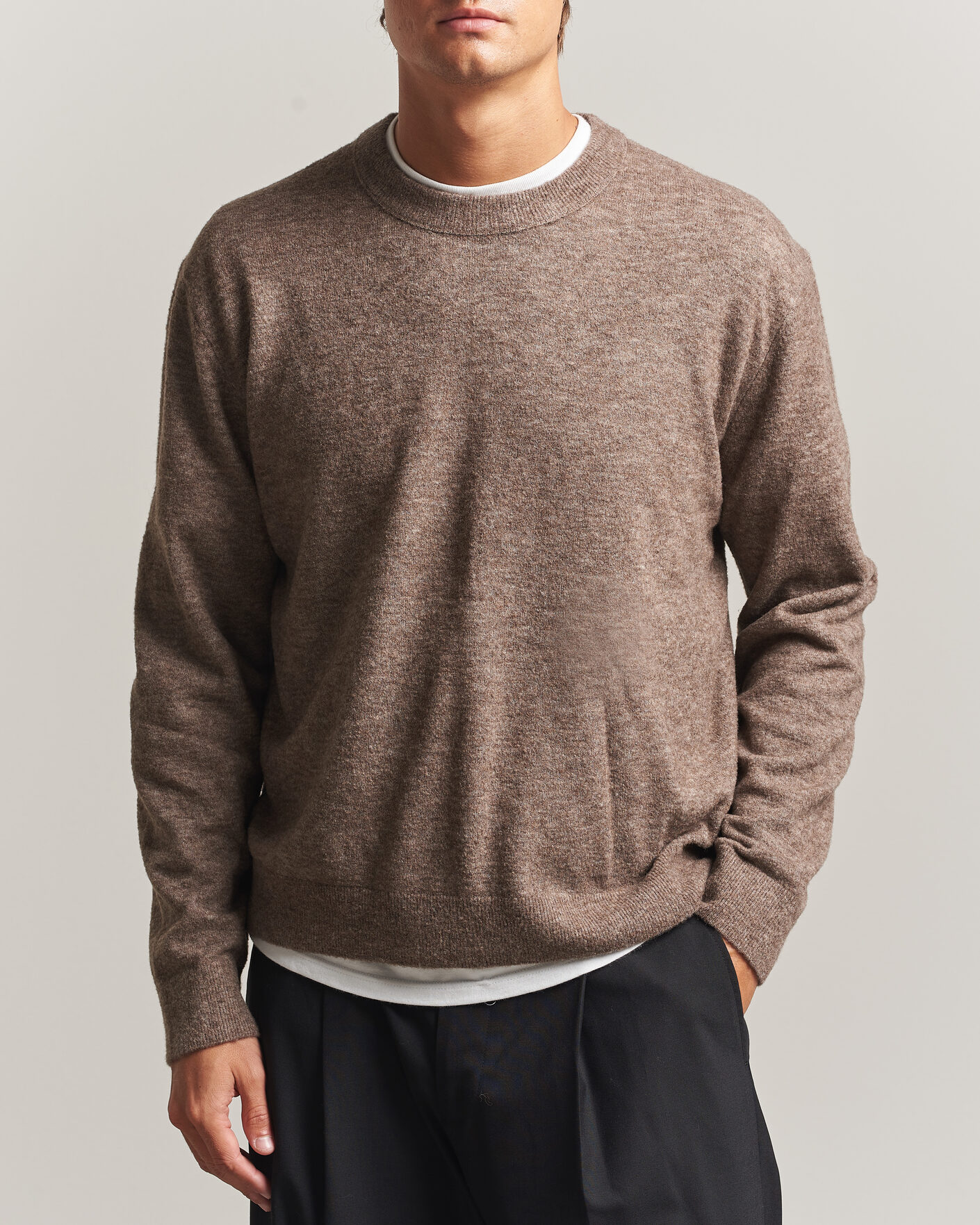 Heren | Truien | NN07 | Gavin Brushed Wool Knitted Sweater Desert Clay