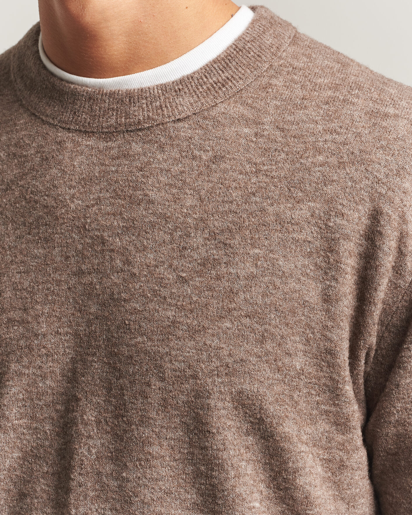 Heren | Truien | NN07 | Gavin Brushed Wool Knitted Sweater Desert Clay