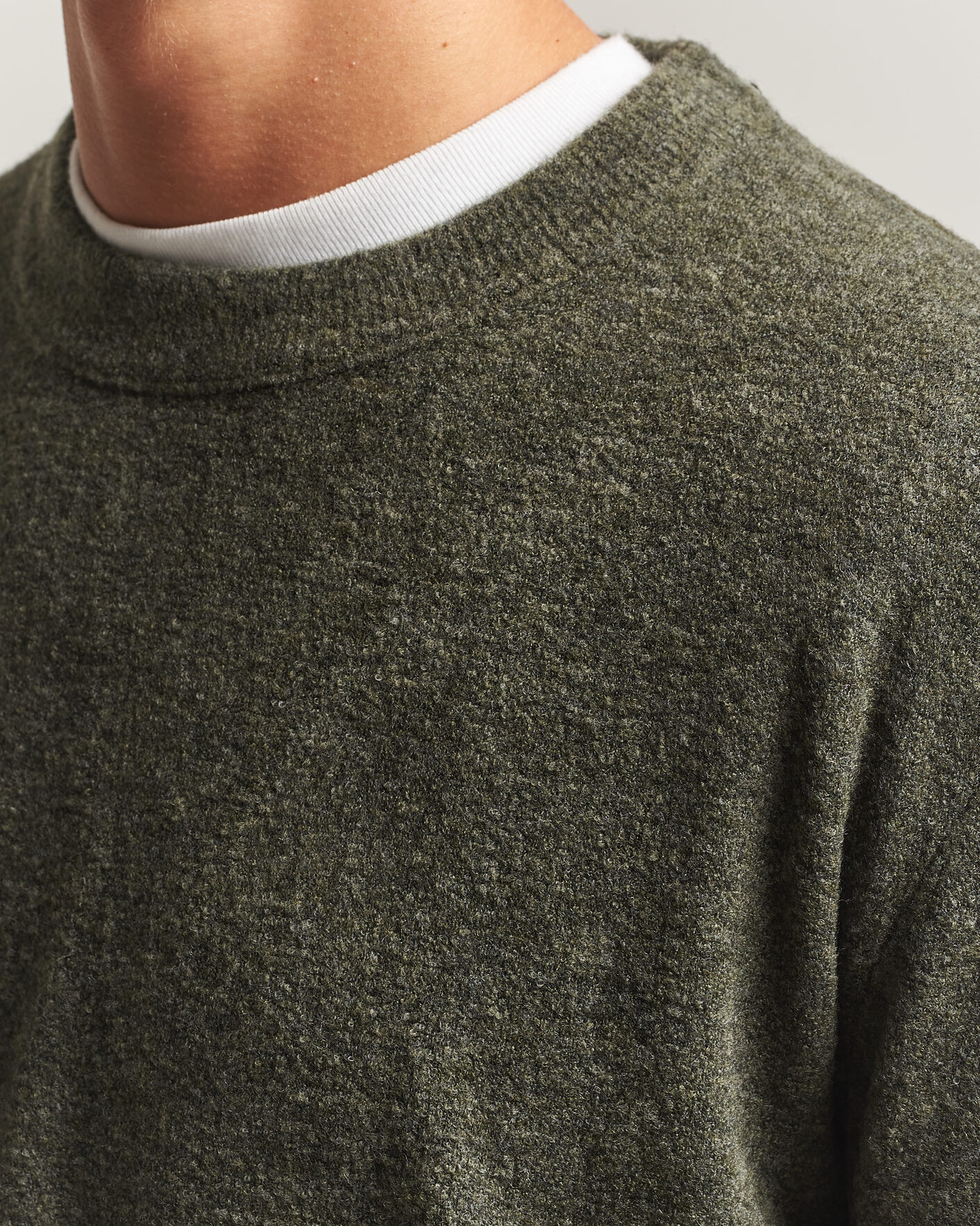 Heren | Truien | NN07 | Gavin Brushed Wool Knitted Sweater Dark Army