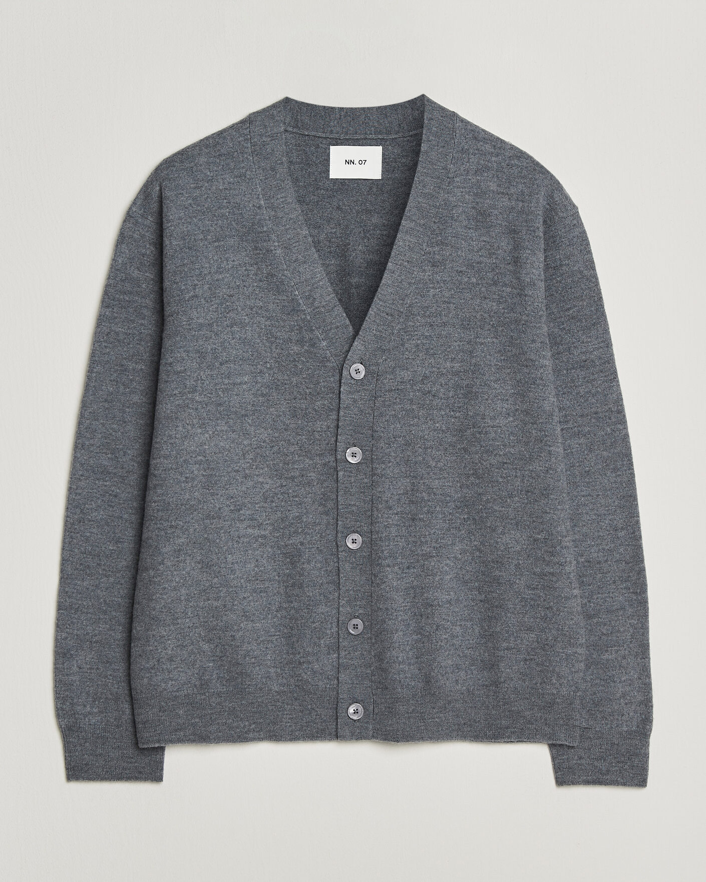 Heren | Truien | NN07 | Jasper Wool Knitted Cardigan Grey Melange
