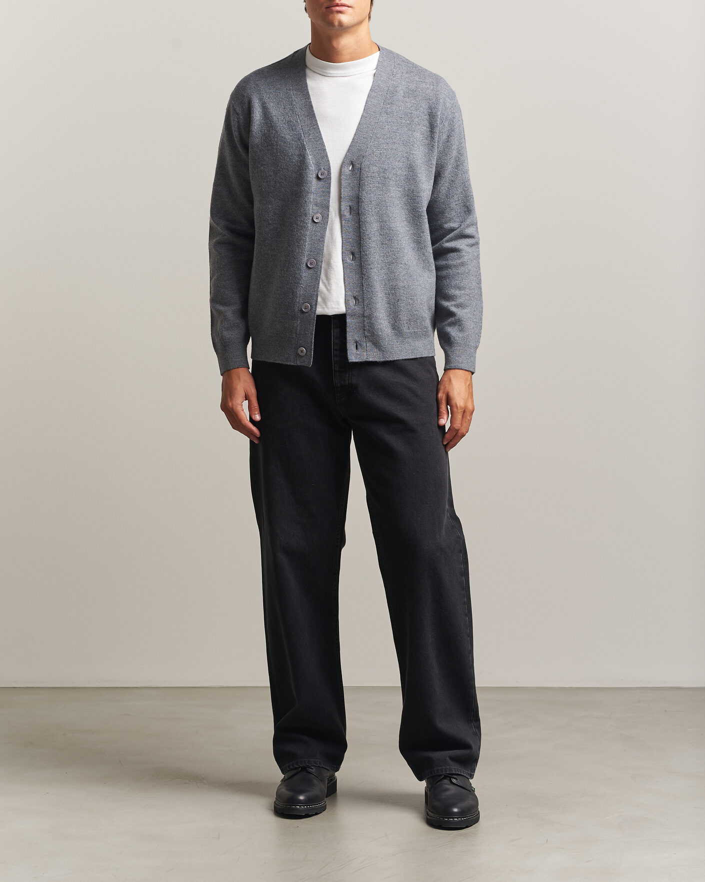 Heren | Truien | NN07 | Jasper Wool Knitted Cardigan Grey Melange