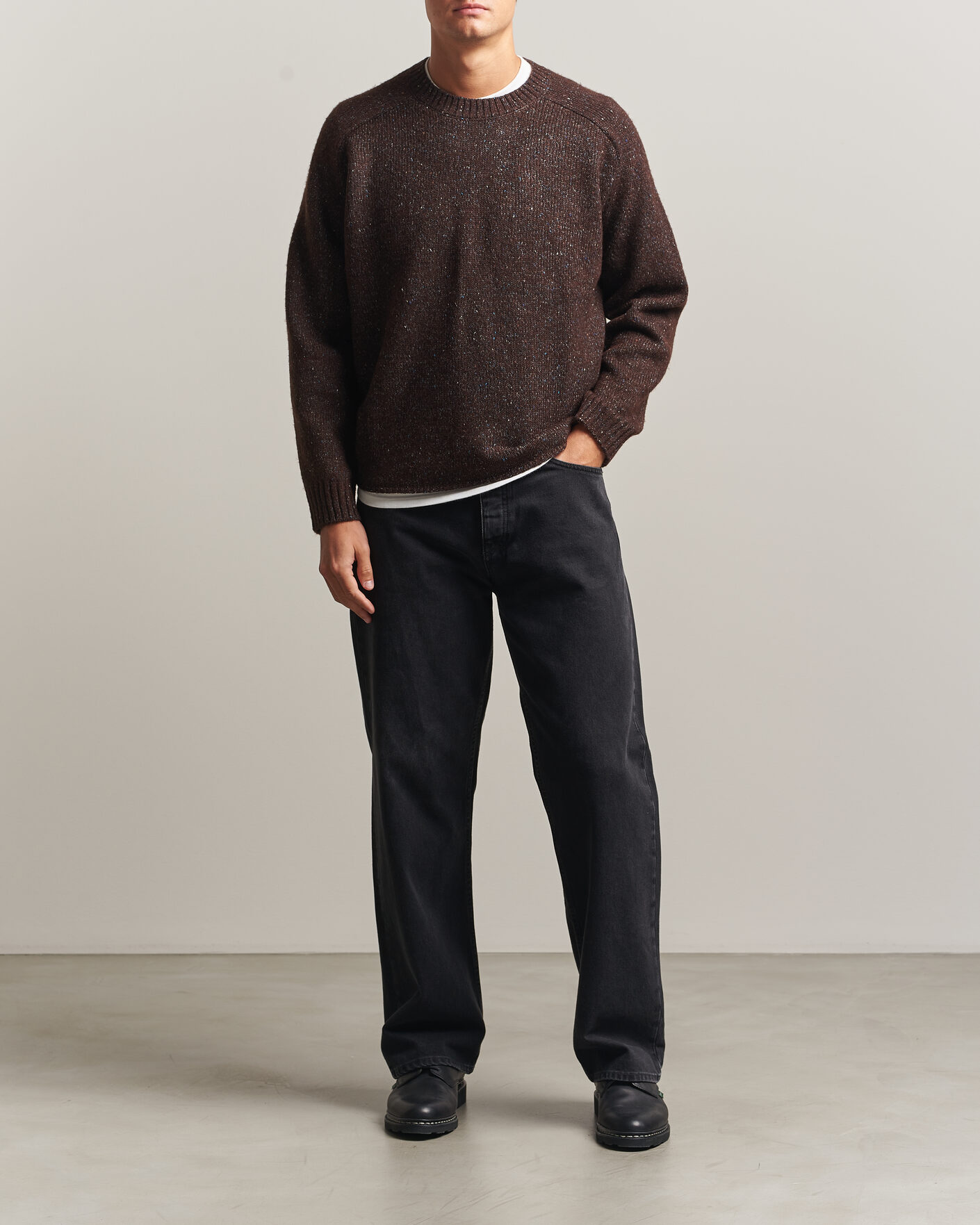 Heren | Truien | NN07 | Jim Neps Wool Knitted Sweater Deep Truffle