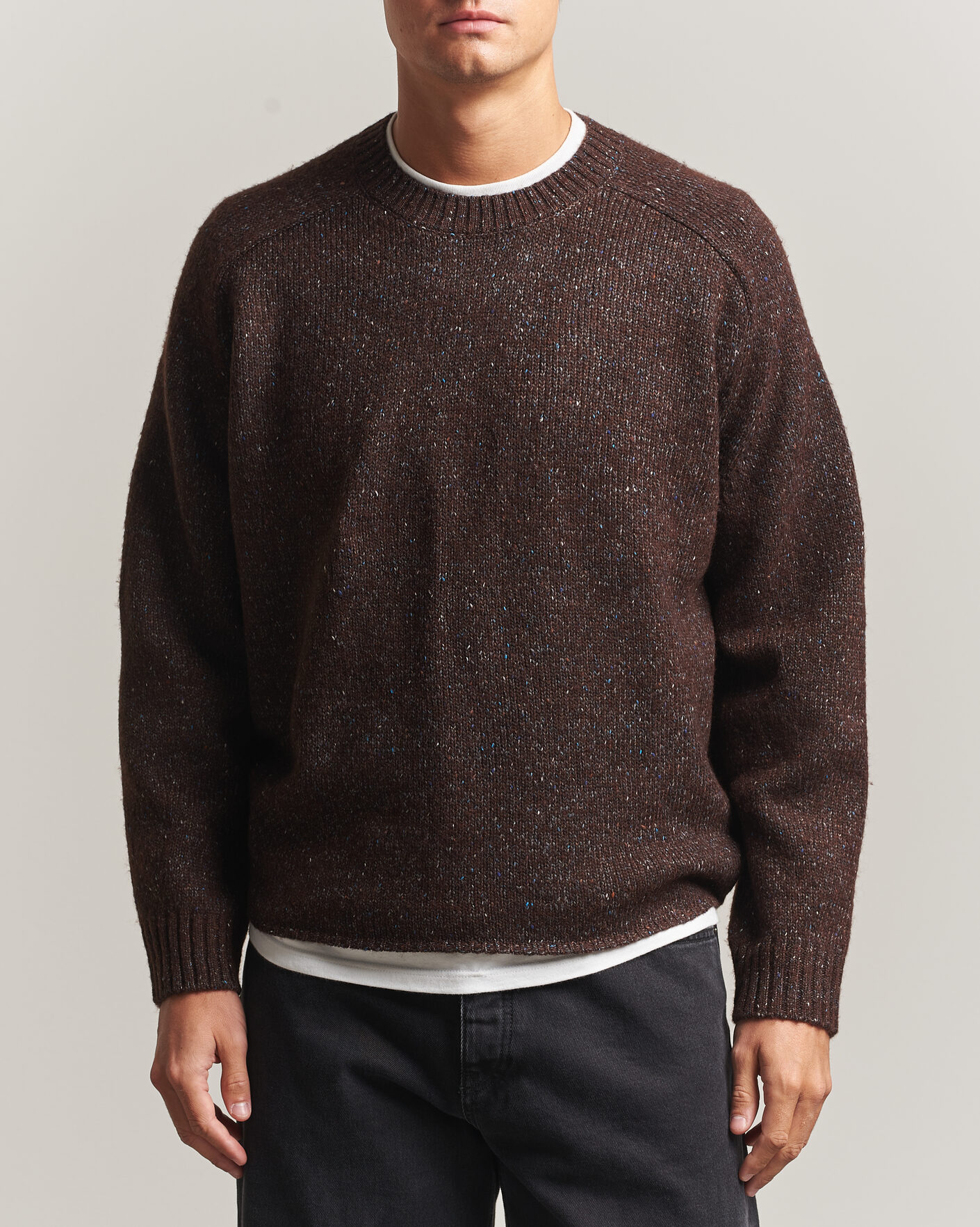 Heren | Truien | NN07 | Jim Neps Wool Knitted Sweater Deep Truffle