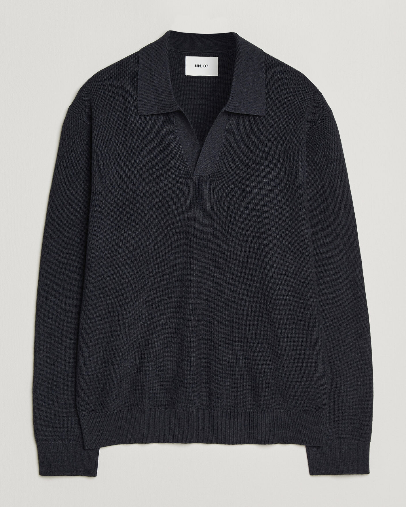 Heren | Truien | NN07 | Hope Cotton/Cashmere Rib Knitted Polo Navy