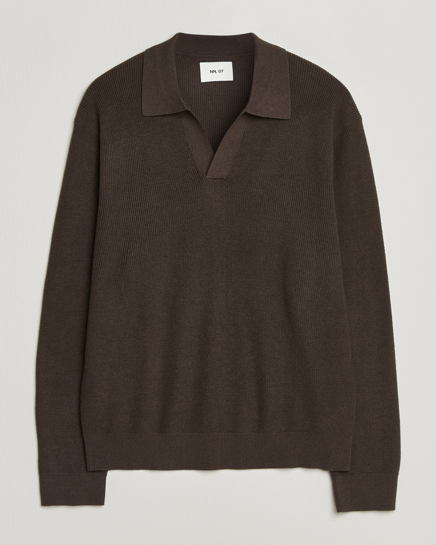 Heren | Truien | NN07 | Hope Cotton/Cashmere Rib Knitted Polo Brown