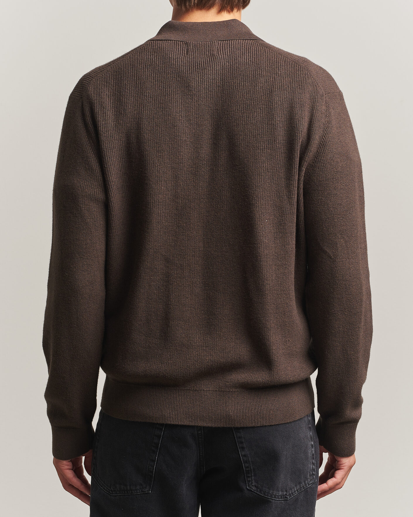 Heren | Truien | NN07 | Hope Cotton/Cashmere Rib Knitted Polo Brown