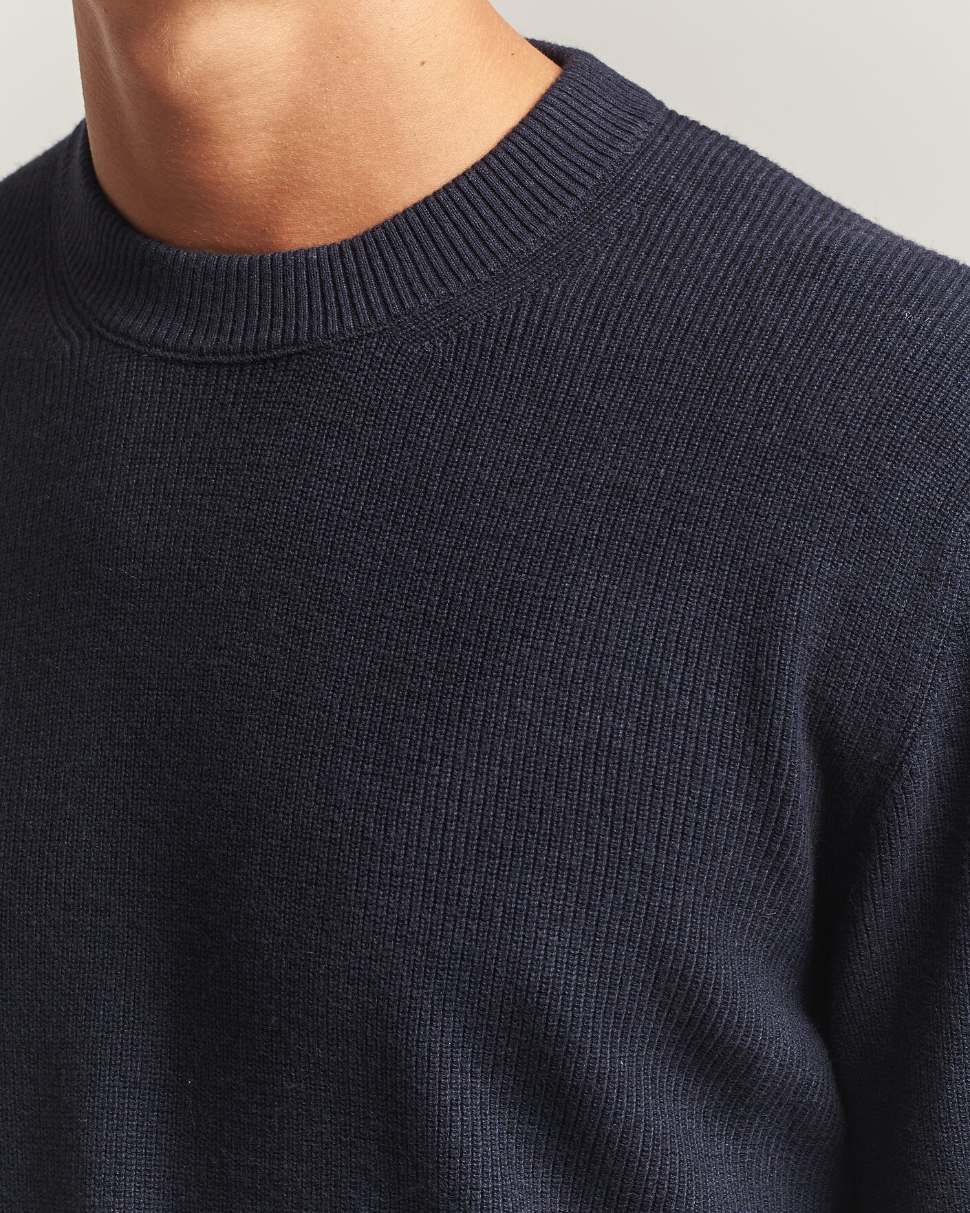Heren | Truien | NN07 | Hope Cotton/Cashmere Rib Knitted Sweater Navy