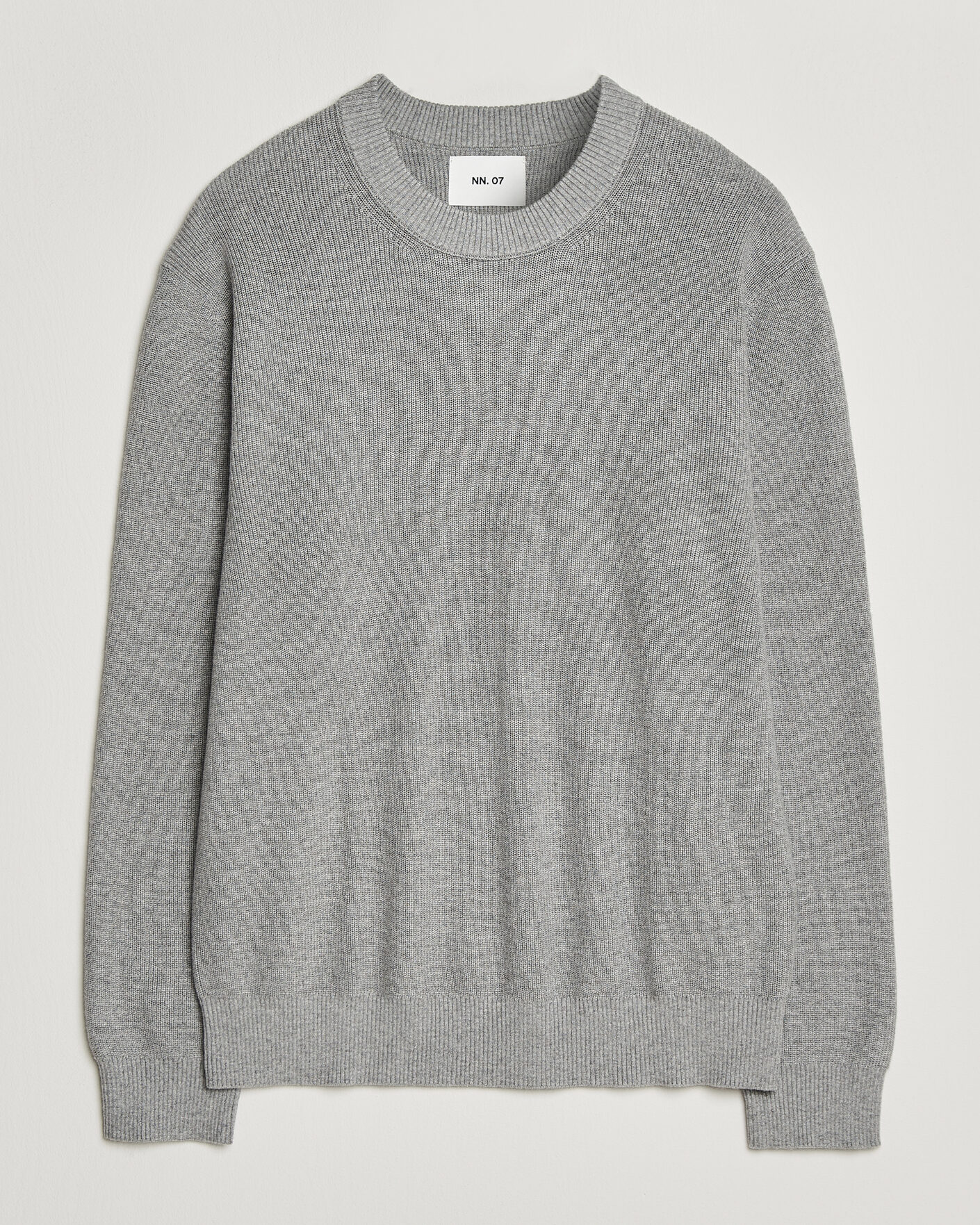 Heren | Truien | NN07 | Hope Cotton/Cashmere Rib Knitted Sweater Grey
