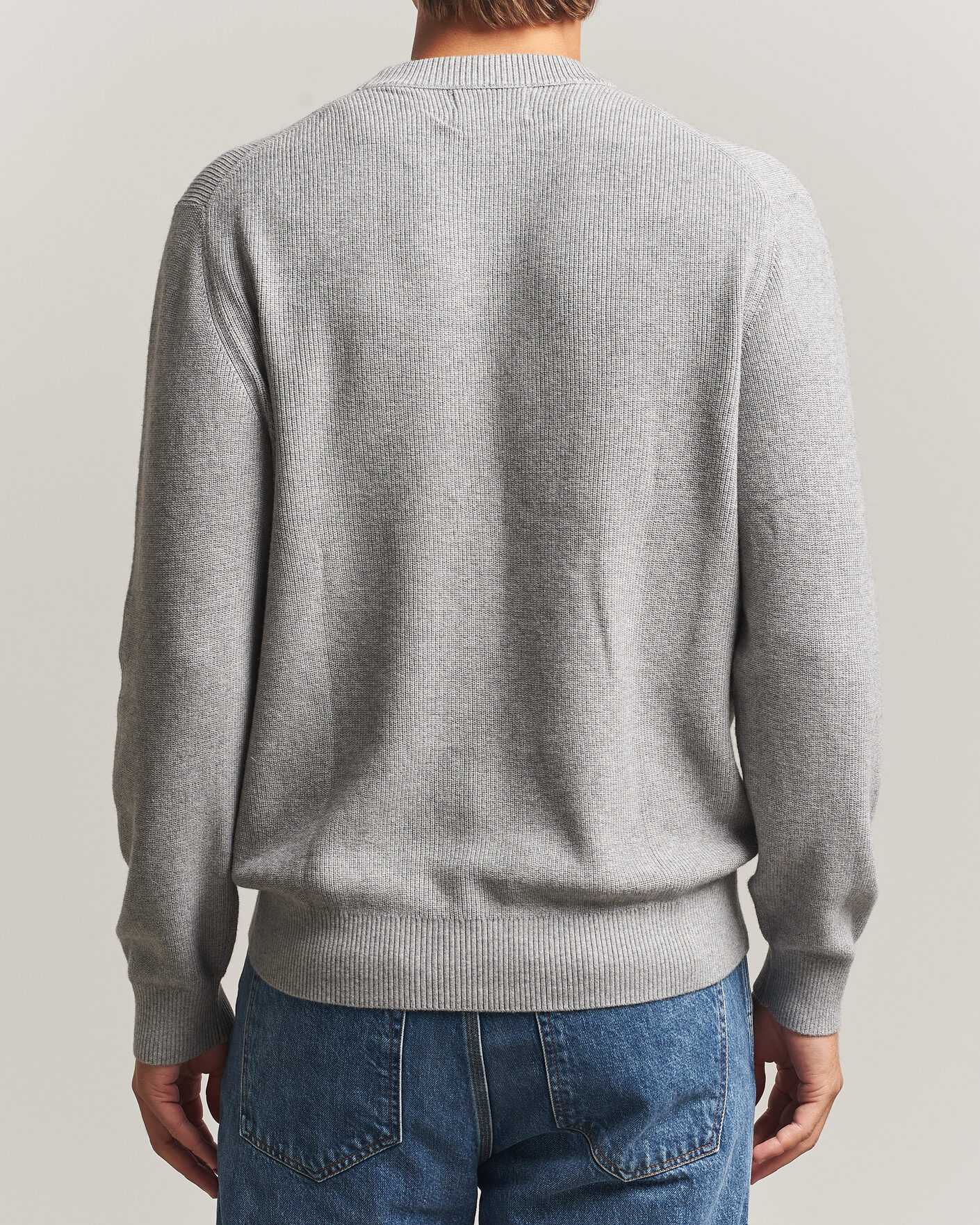Heren | Truien | NN07 | Hope Cotton/Cashmere Rib Knitted Sweater Grey