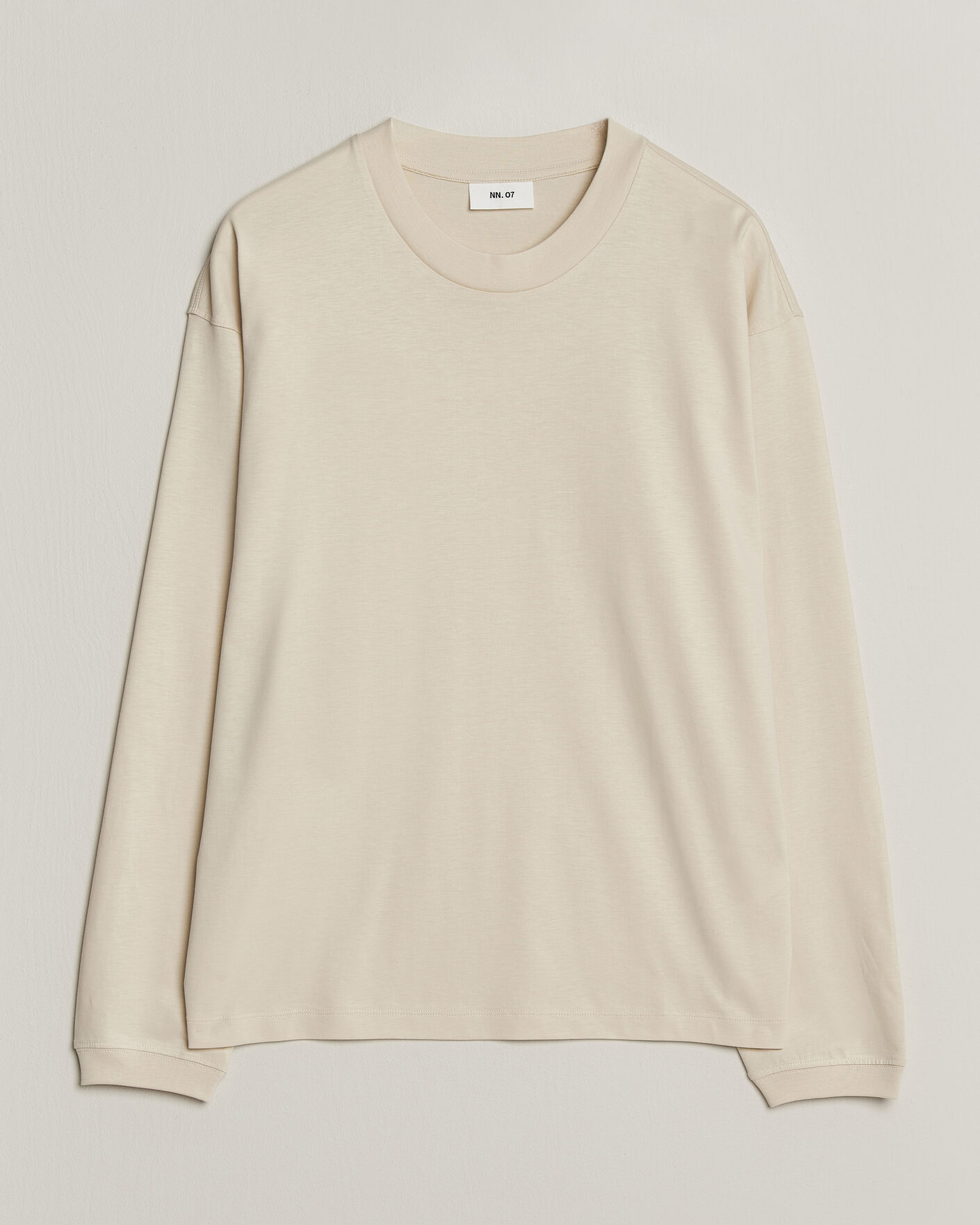 Heren | T-shirts | NN07 | Lionel Suvin Cotton Long Sleeve T-Shirt Ivory
