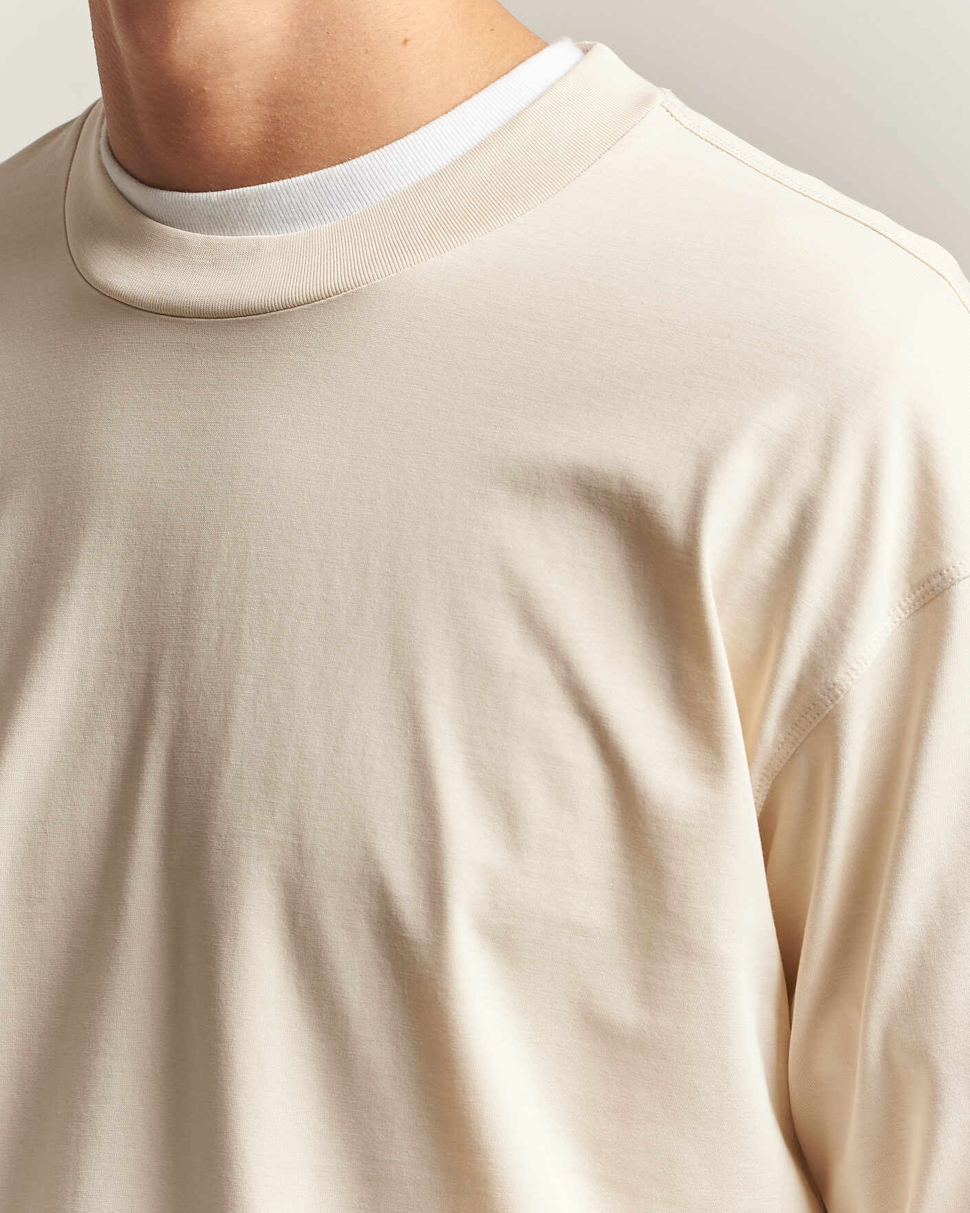 Heren | T-shirts | NN07 | Lionel Suvin Cotton Long Sleeve T-Shirt Ivory