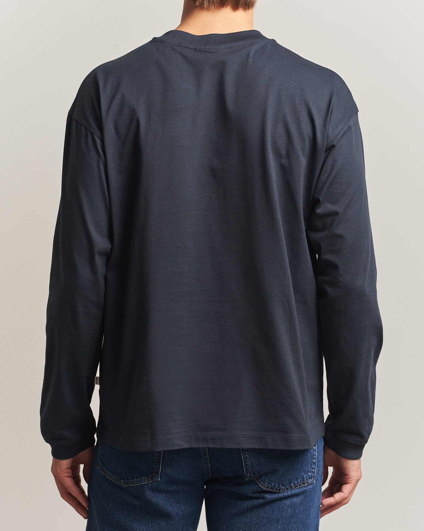 Heren | T-shirts | NN07 | Lionel Suvin Cotton Long Sleeve T-Shirt Deep Navy