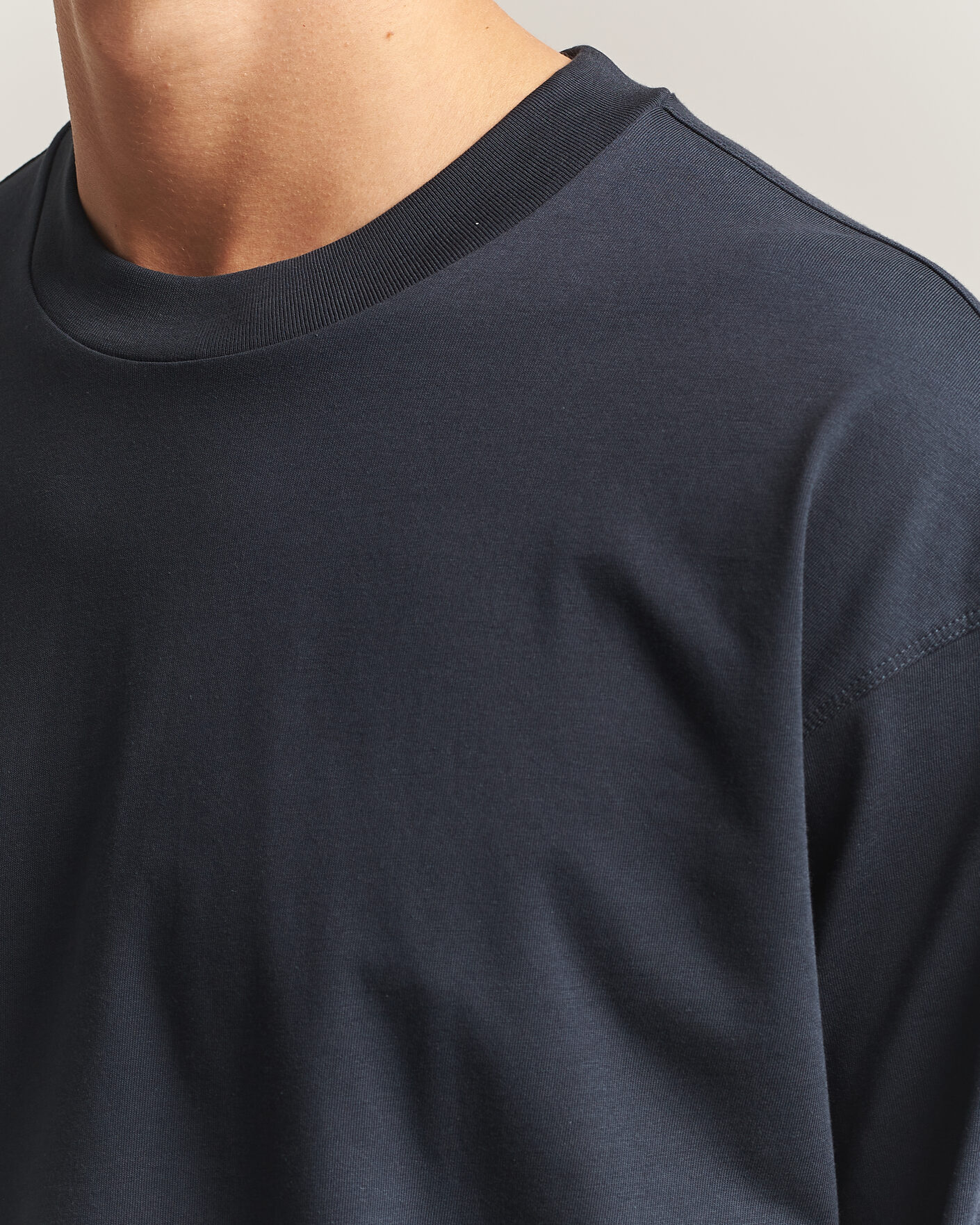 Heren | T-shirts | NN07 | Lionel Suvin Cotton Long Sleeve T-Shirt Deep Navy