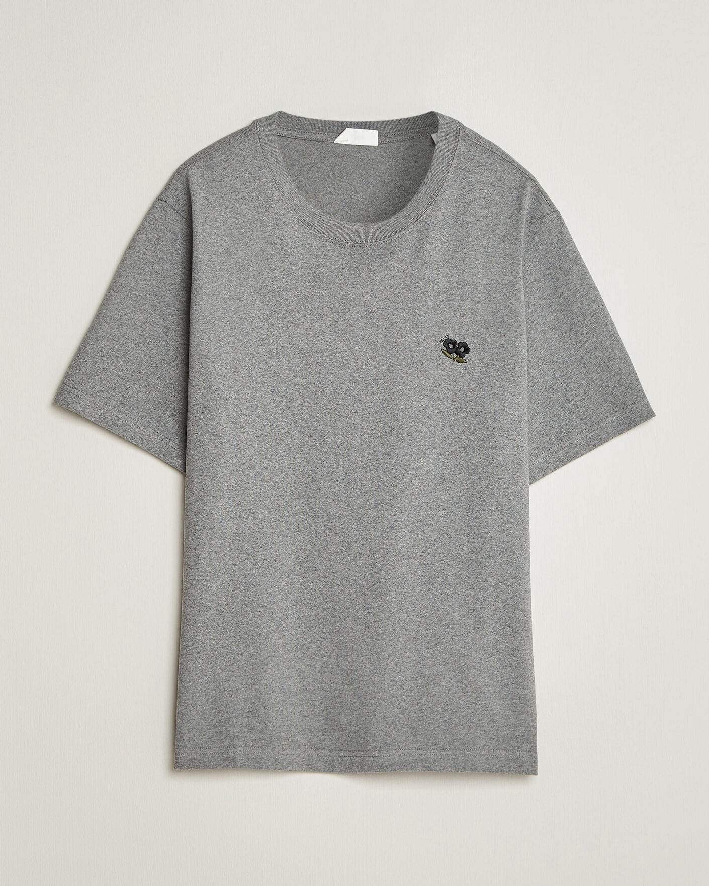 Heren | T-shirts | NN07 | Jett Embroidered Crew Neck T-Shirt Grey Melange