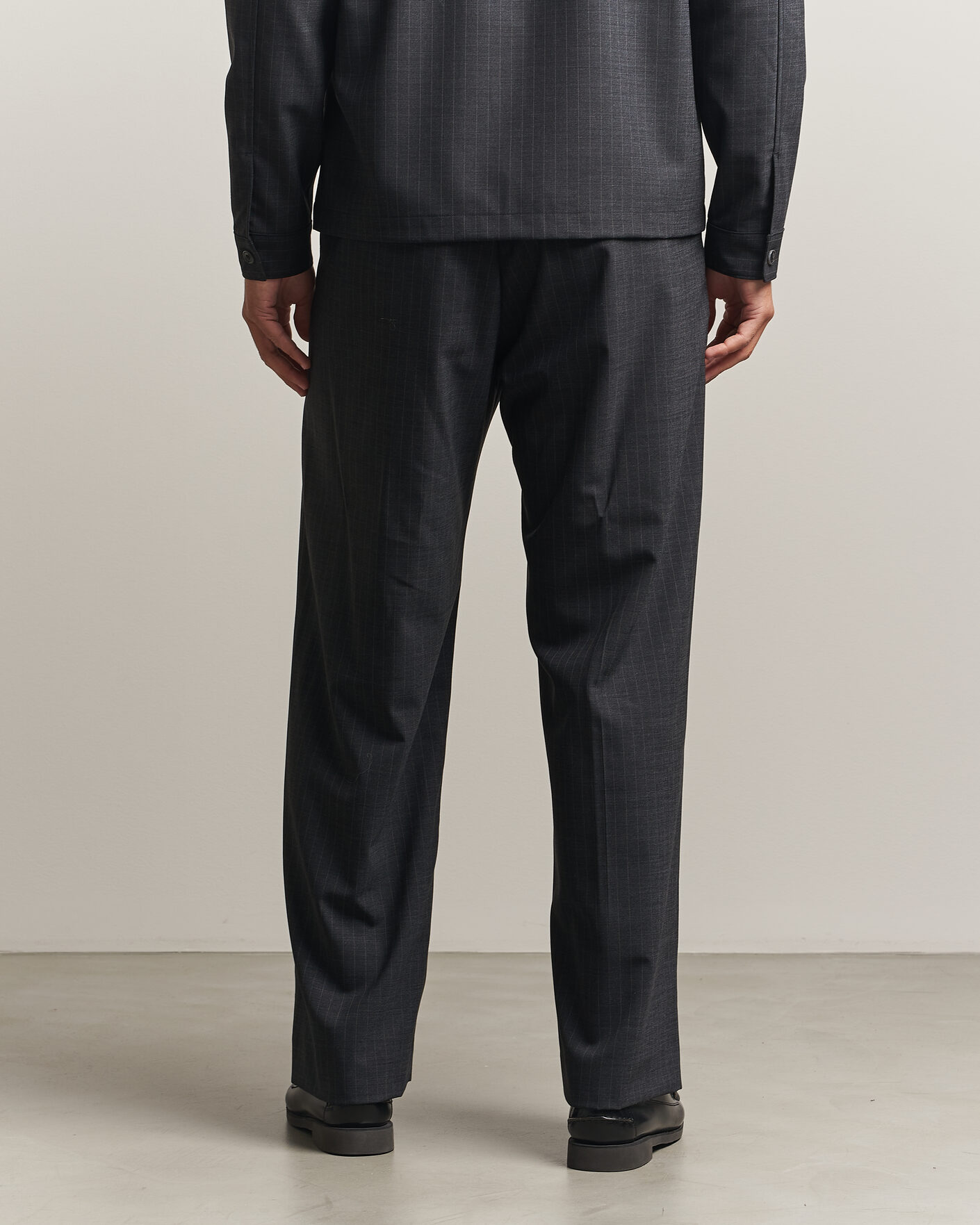Heren | Broeken | NN07 | Kay Wool Pinstriped Trousers Dark Grey