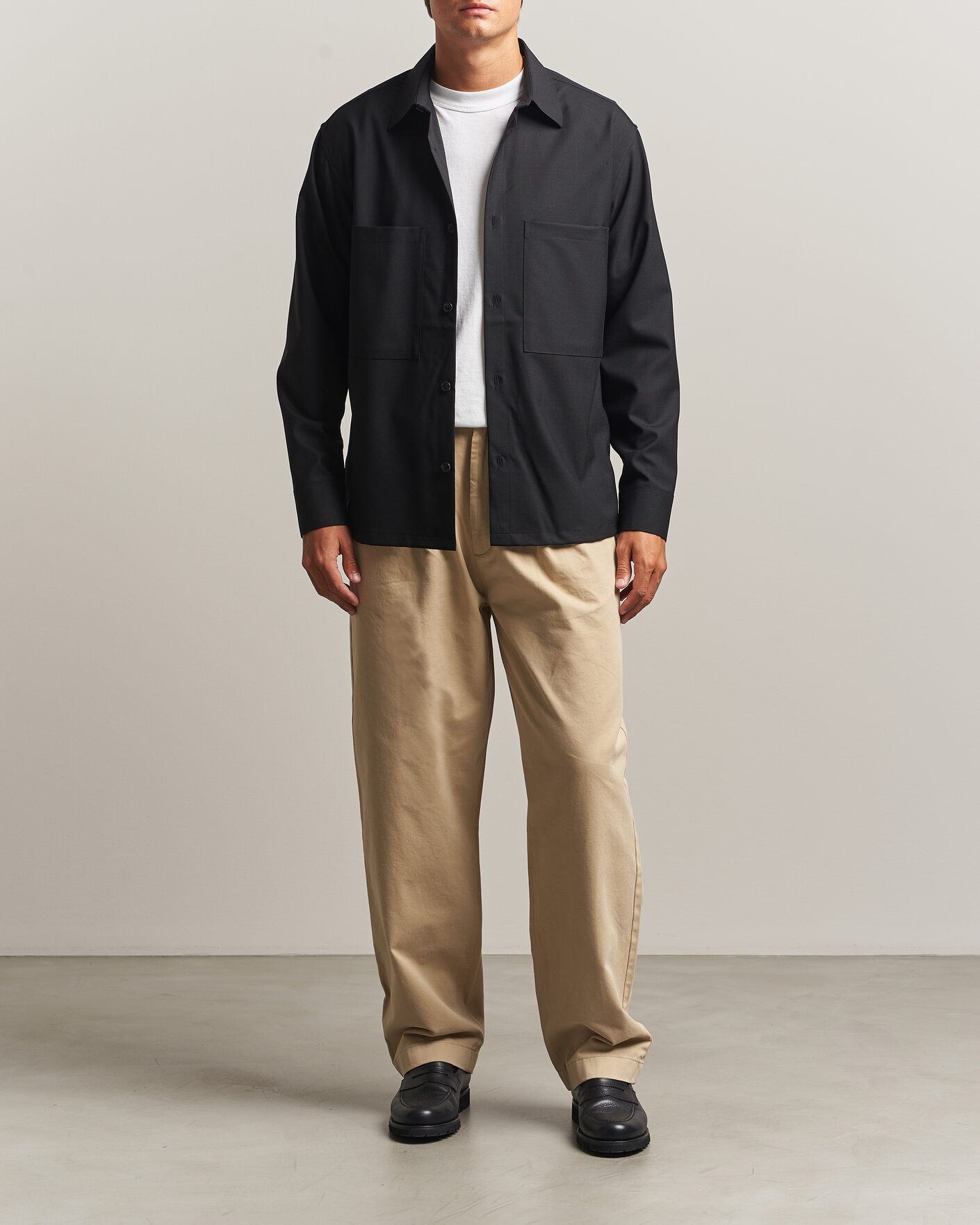 Heren | Overhemden | NN07 | Freddy Wool Overshirt Black