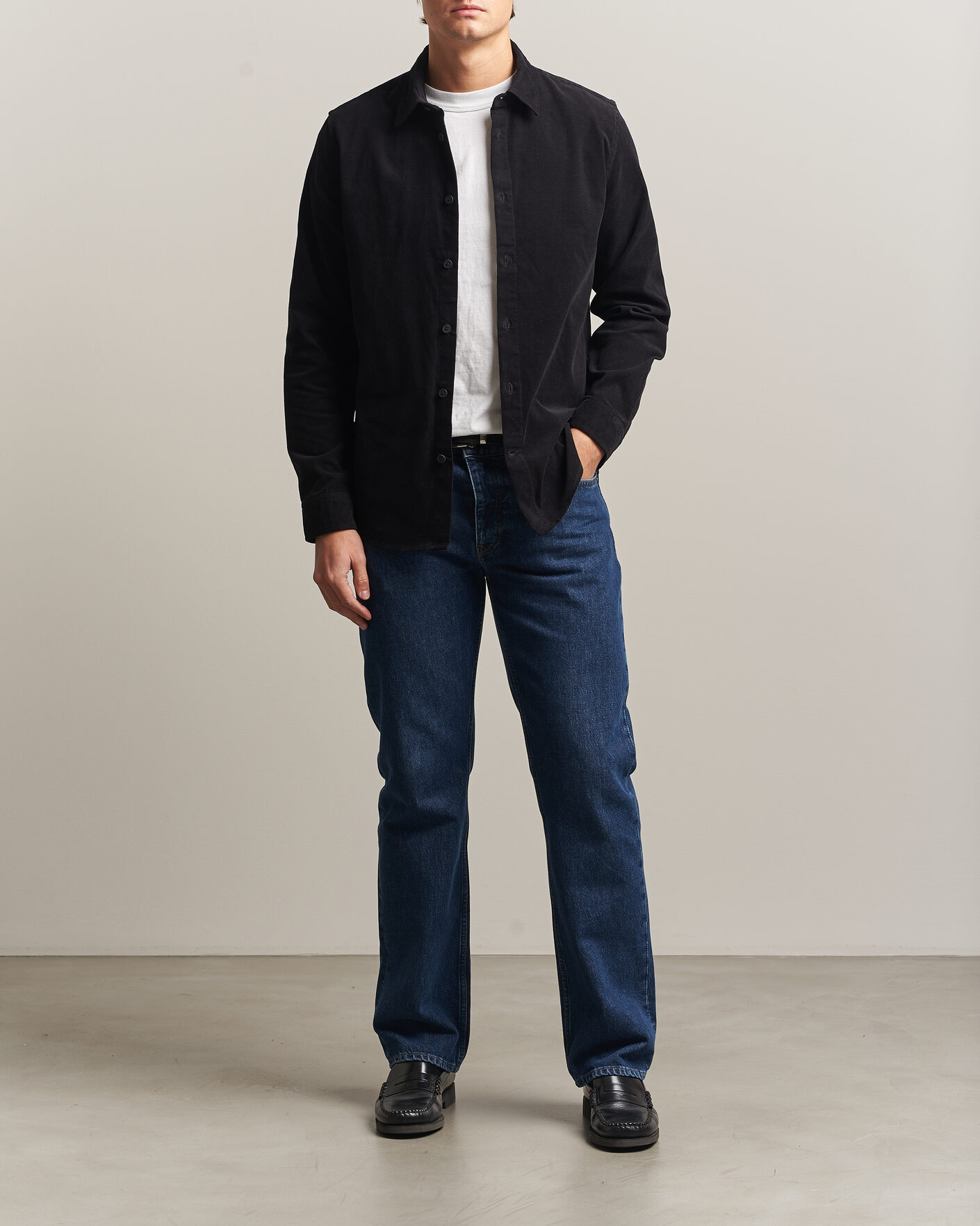 Heren | Overhemden | NN07 | Asher Baby Cord Shirt Black