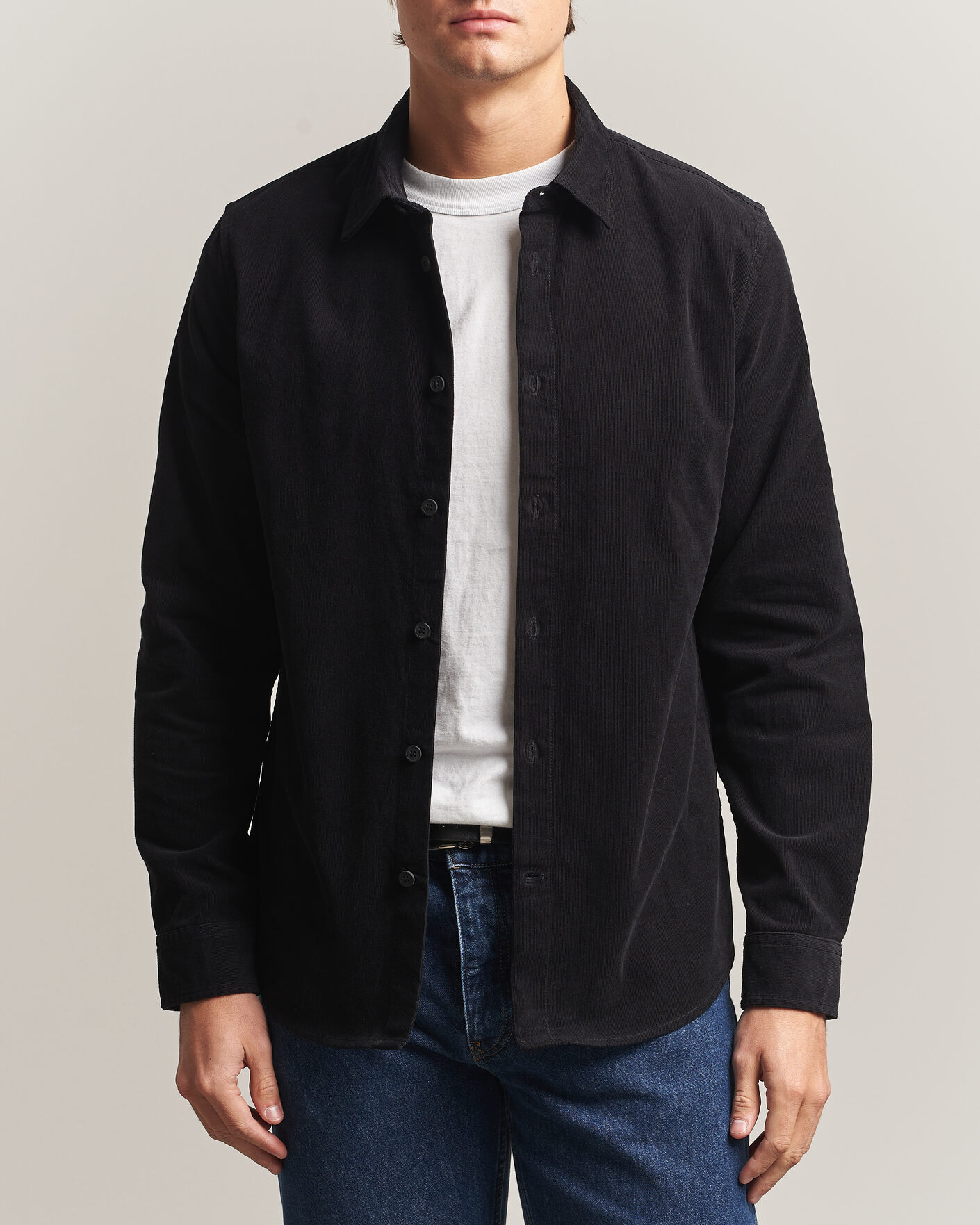 Heren | Overhemden | NN07 | Asher Baby Cord Shirt Black