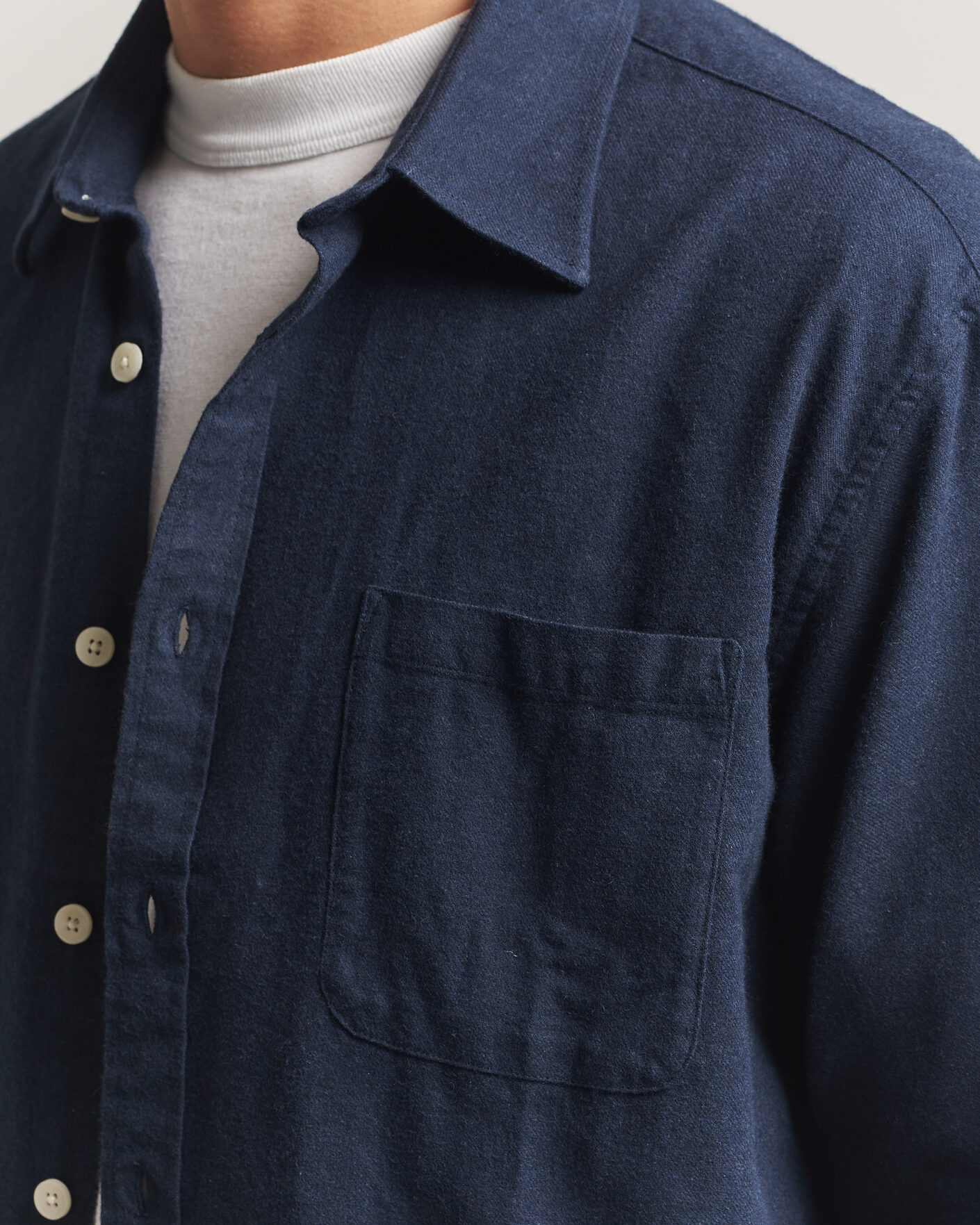 Heren | Overhemden | NN07 | Dino Brushed Flannel Shirt Navy Blue