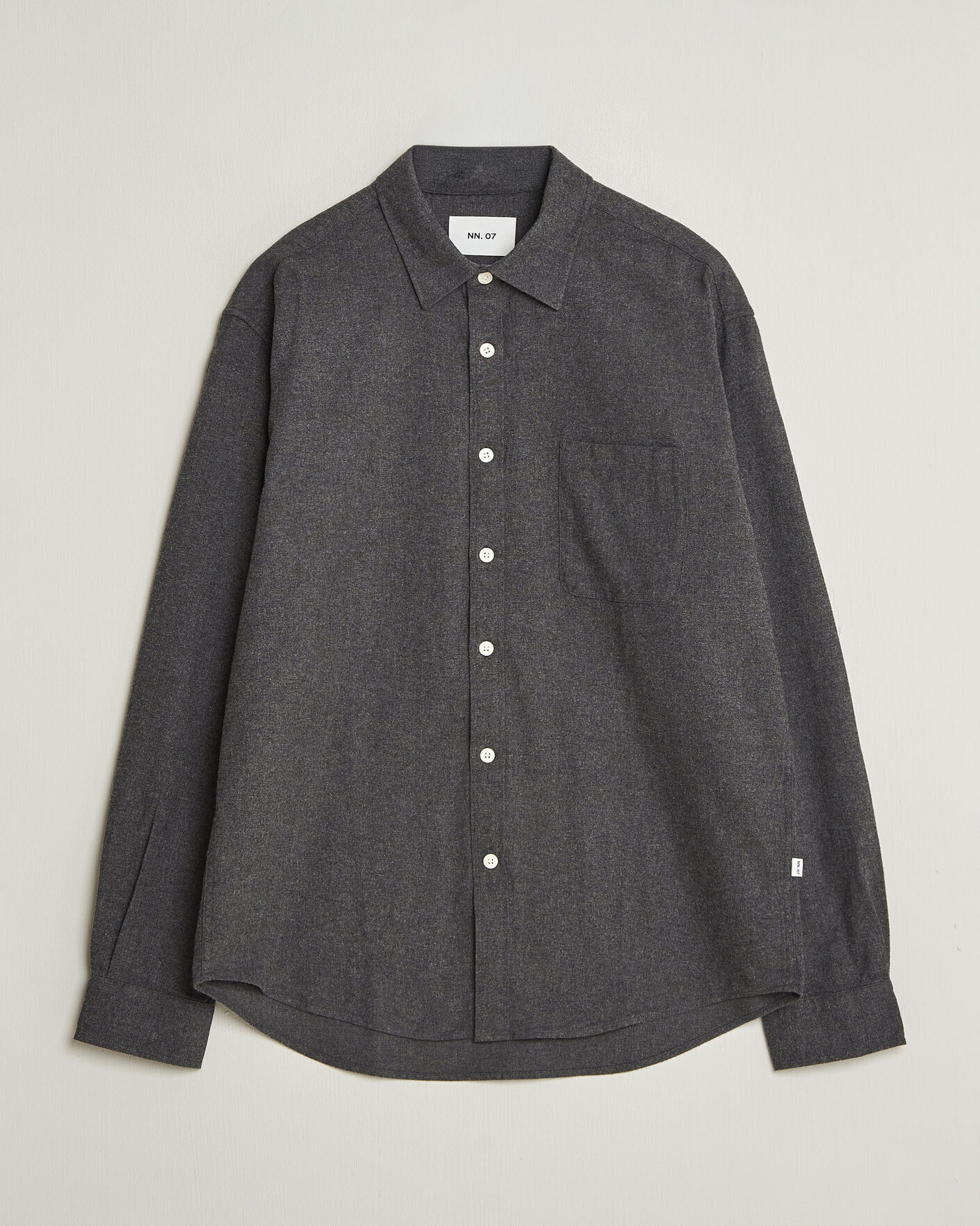 Heren | Overhemden | NN07 | Dino Brushed Flannel Shirt Dark Grey