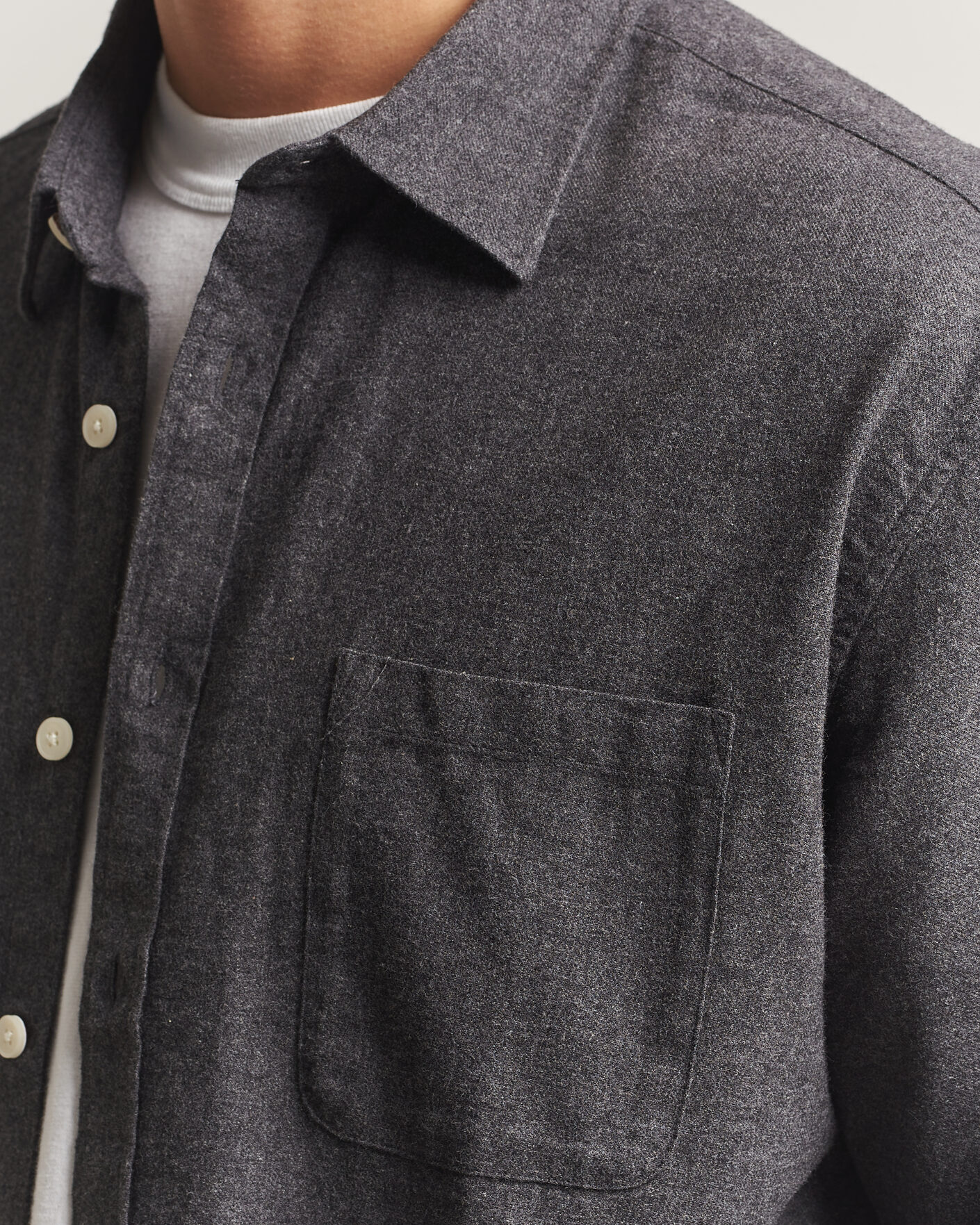Heren | Overhemden | NN07 | Dino Brushed Flannel Shirt Dark Grey