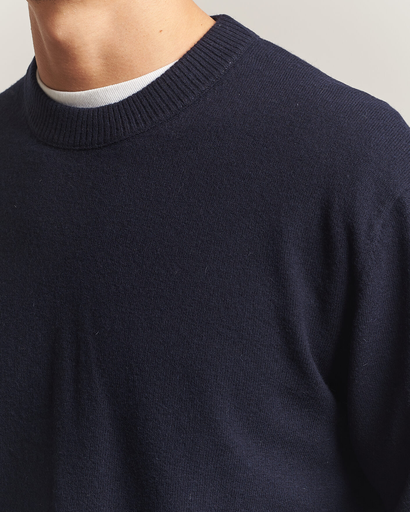 Heren | Truien | NN07 | Raz Lambswool Knitted Sweater Deep Navy