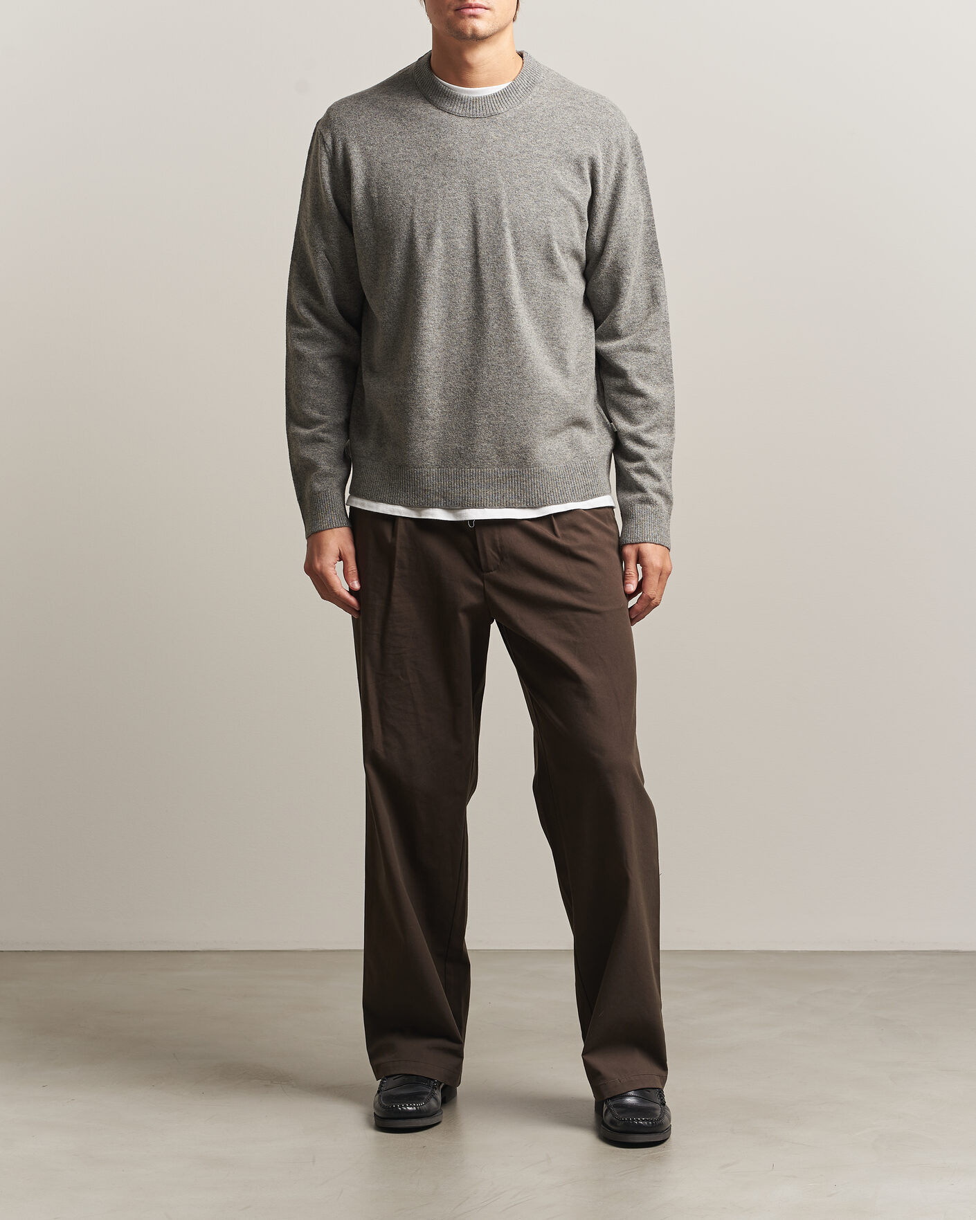 Heren | Truien | NN07 | Raz Lambswool Knitted Sweater Grey Melange