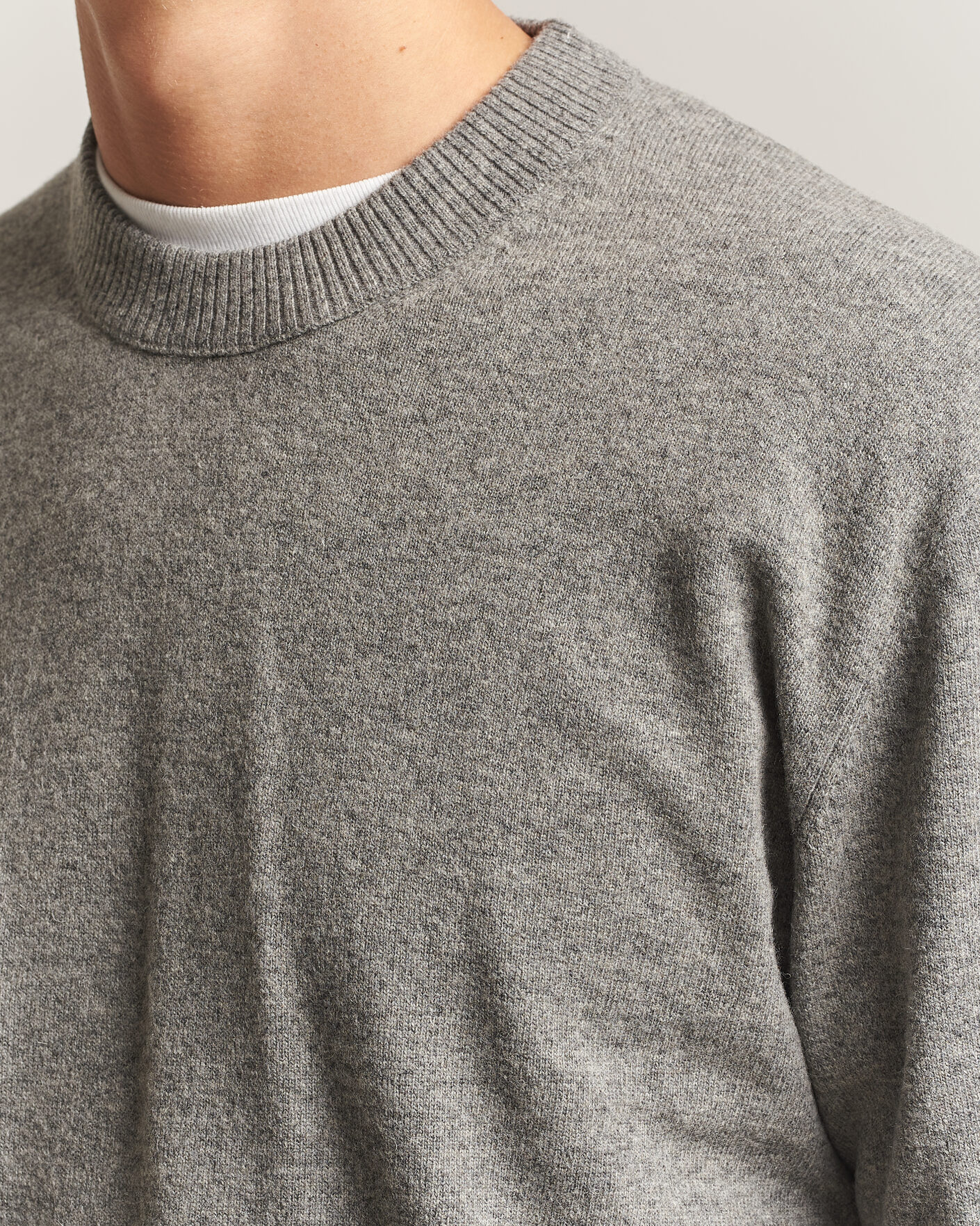 Heren | Truien | NN07 | Raz Lambswool Knitted Sweater Grey Melange