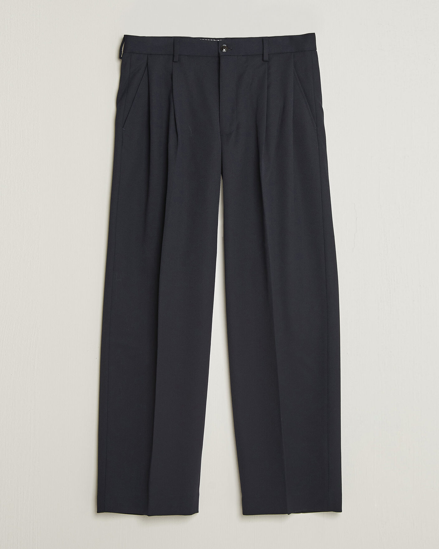 Heren | Broeken | NN07 | Justin Wool Pleated Suit Trousers Deep Navy