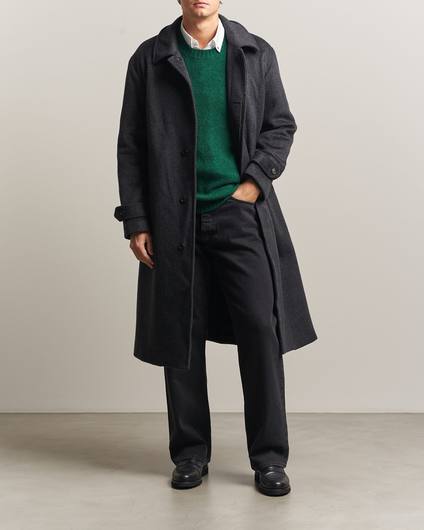Heren | Jassen | NN07 | Gibson Wool/Cashmere Coat Dark Grey
