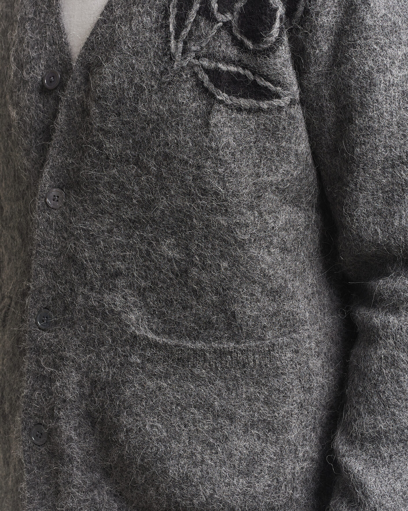 Heren | Truien | NN07 | Kyle Alpaca Knitted Cardigan Dark Grey Melange