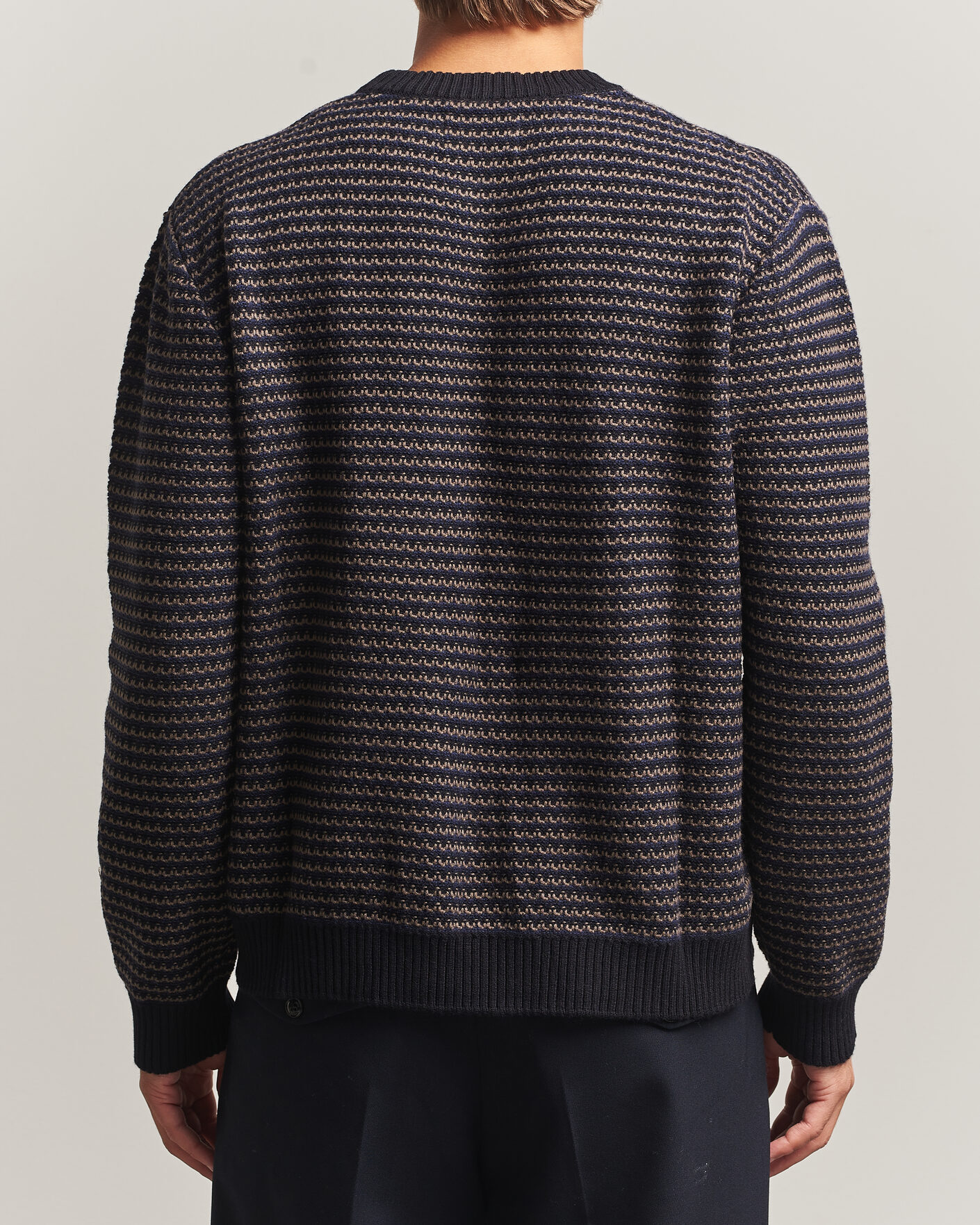 Heren | Truien | NN07 | Russell Cotton/Wool Structured Sweater Navy Blue