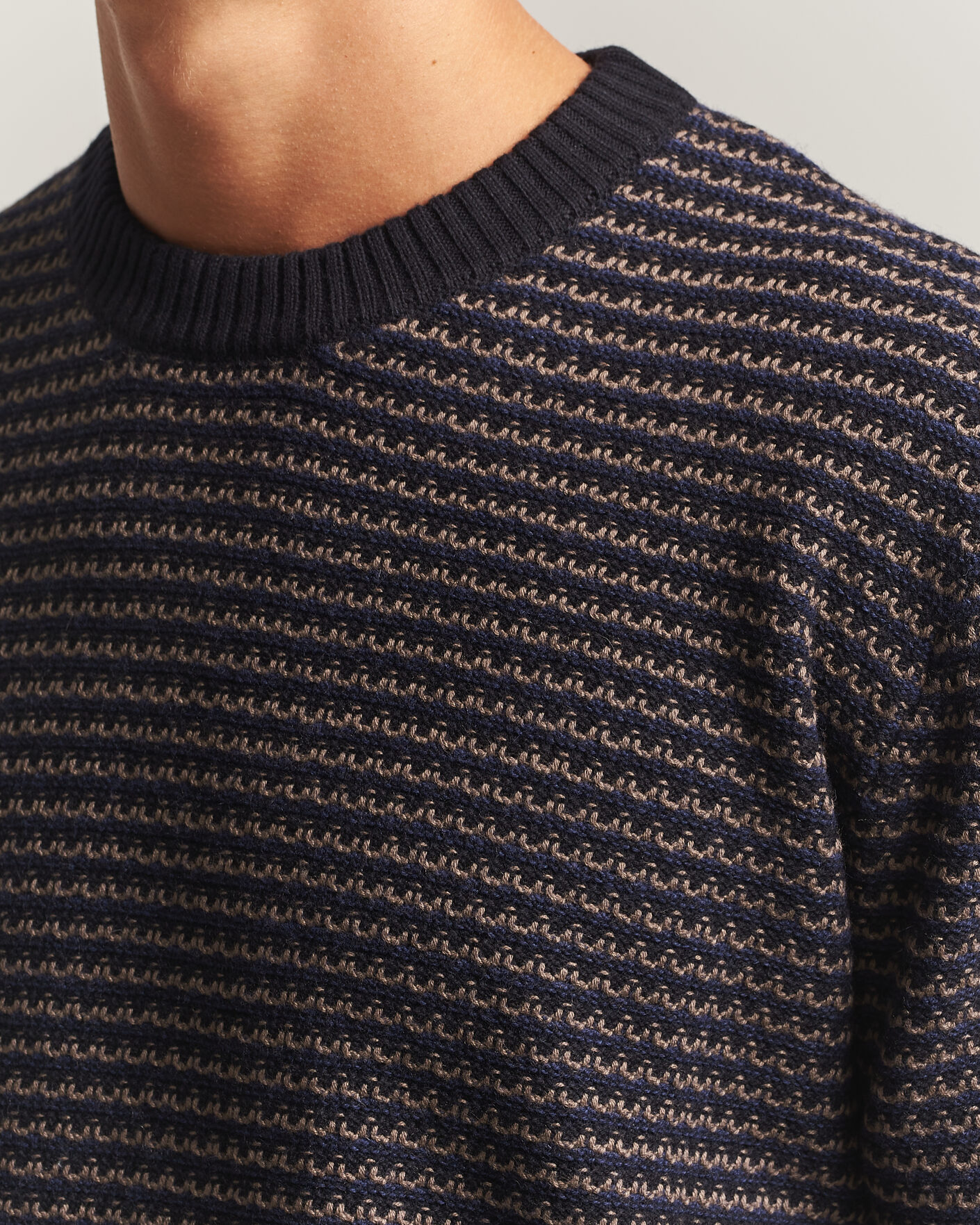 Heren | Truien | NN07 | Russell Cotton/Wool Structured Sweater Navy Blue
